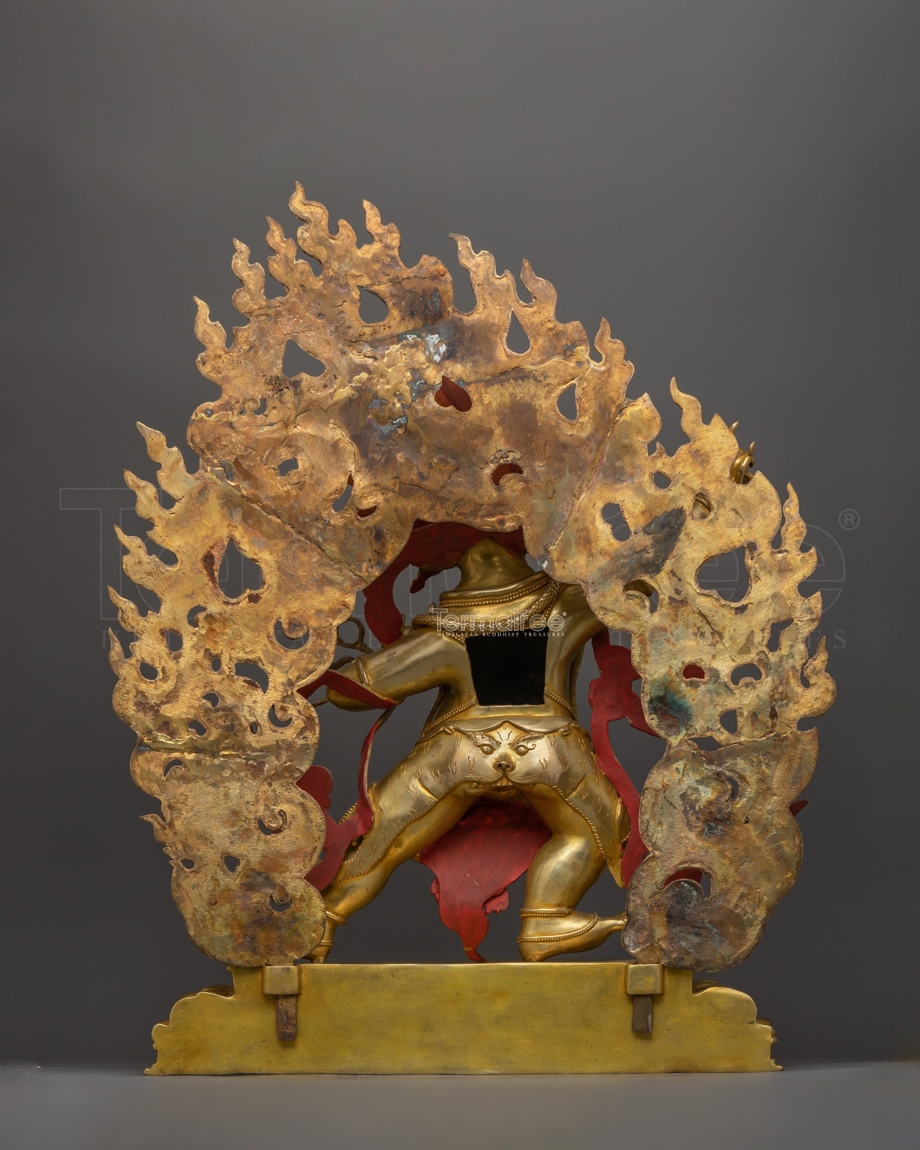 24K Gold Dharma Protector Wrathful Vajrapani | Guardian of Wisdom Sacred Figurine