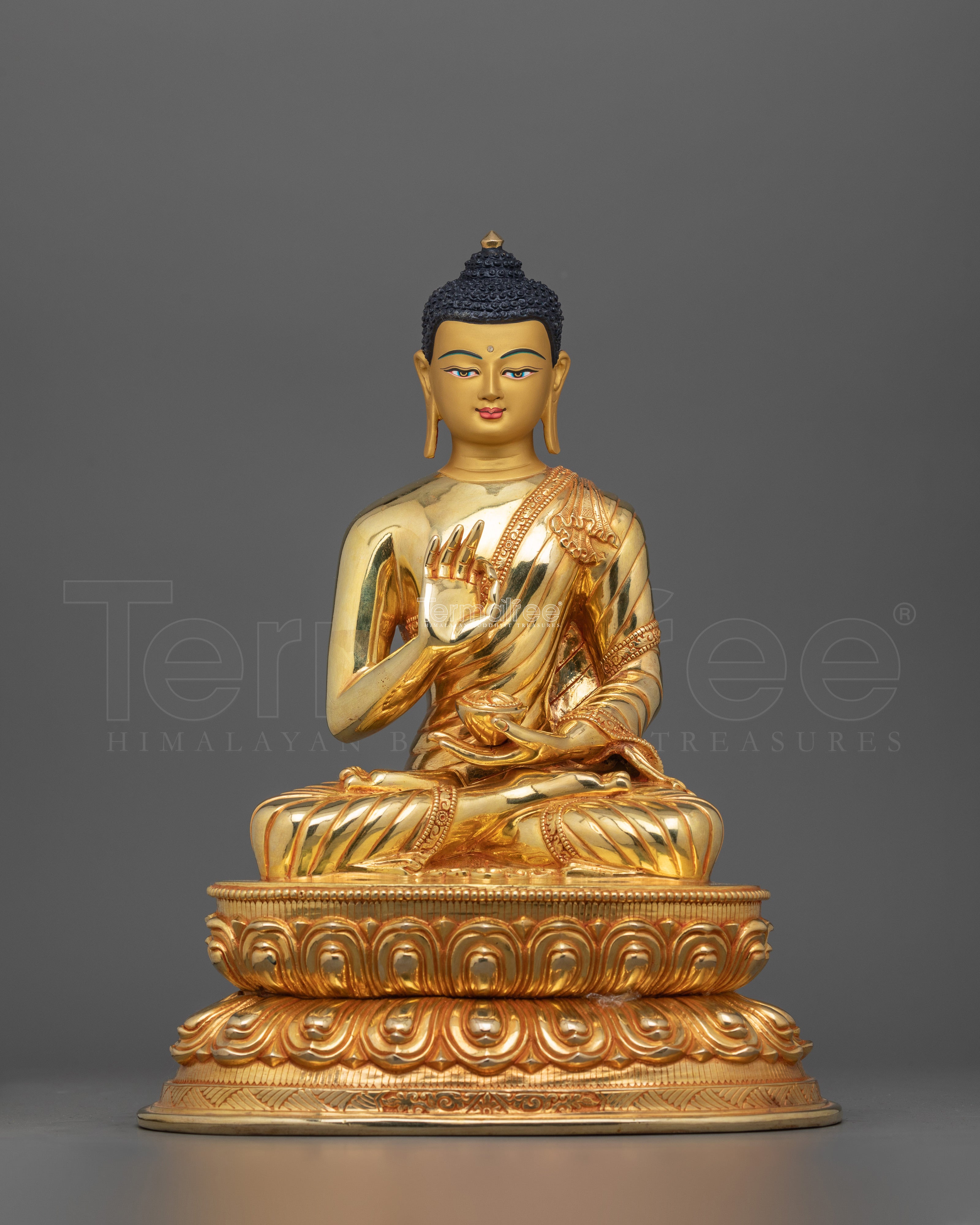 The Statue of Amogasiddhi Buddha Sculpture | Vajrayana Buddhism Dhyani Buddha