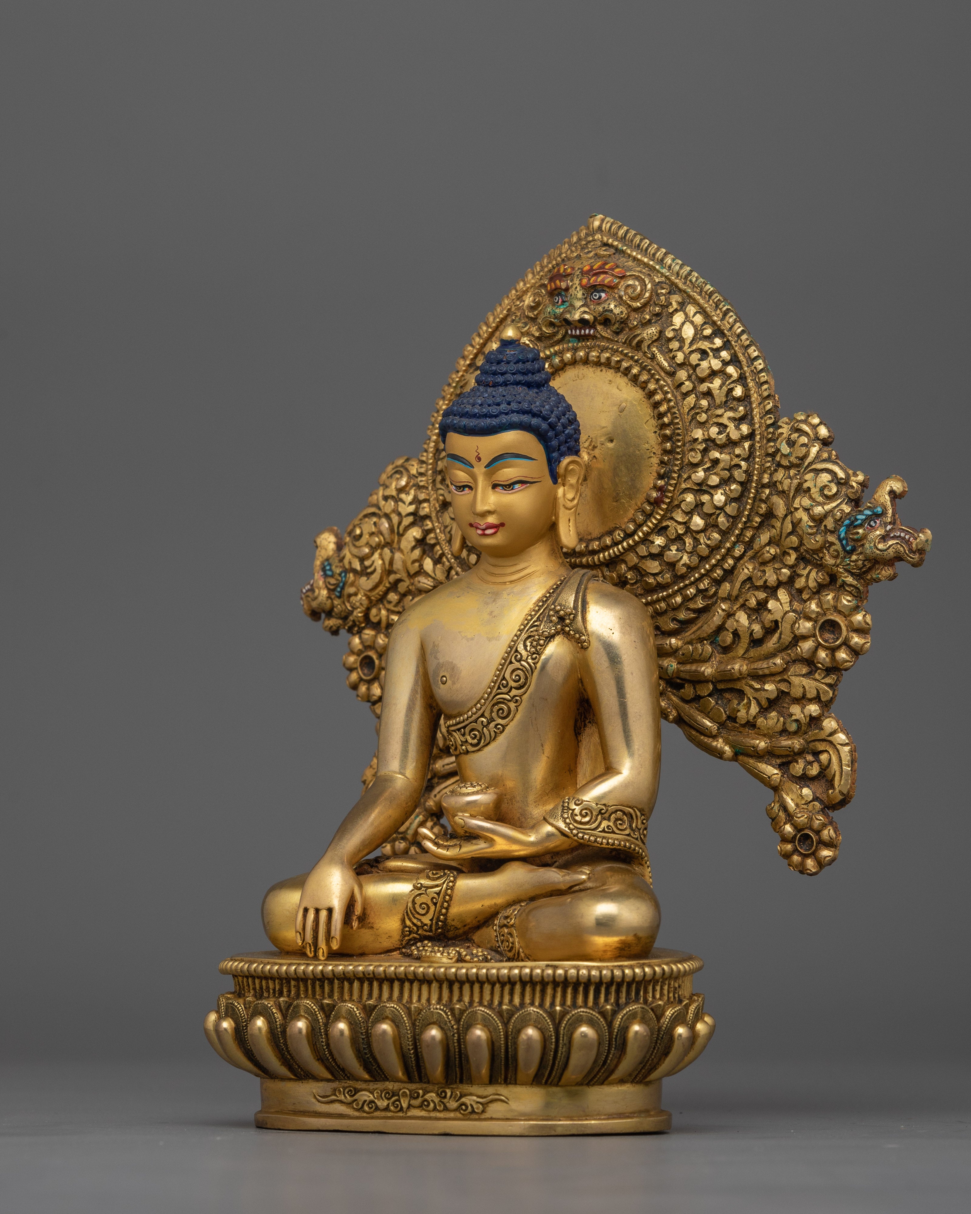 Handcrafted Shakyamuni Buddha Meditating Figurine | Sacred Statue for Spiritual Practice