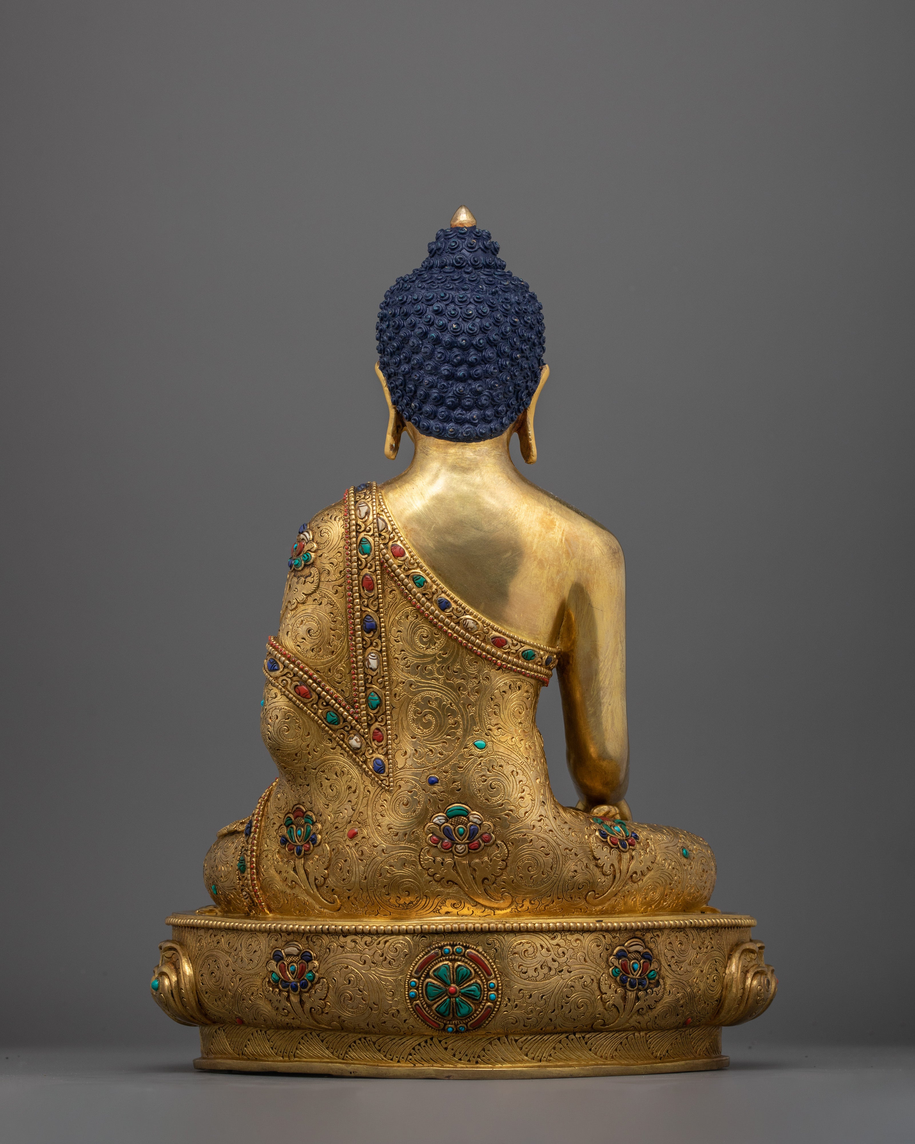 Shakyamuni Buddha Founder of Buddhism Sculpture | 24K Gold Gilded Sacred Figurine