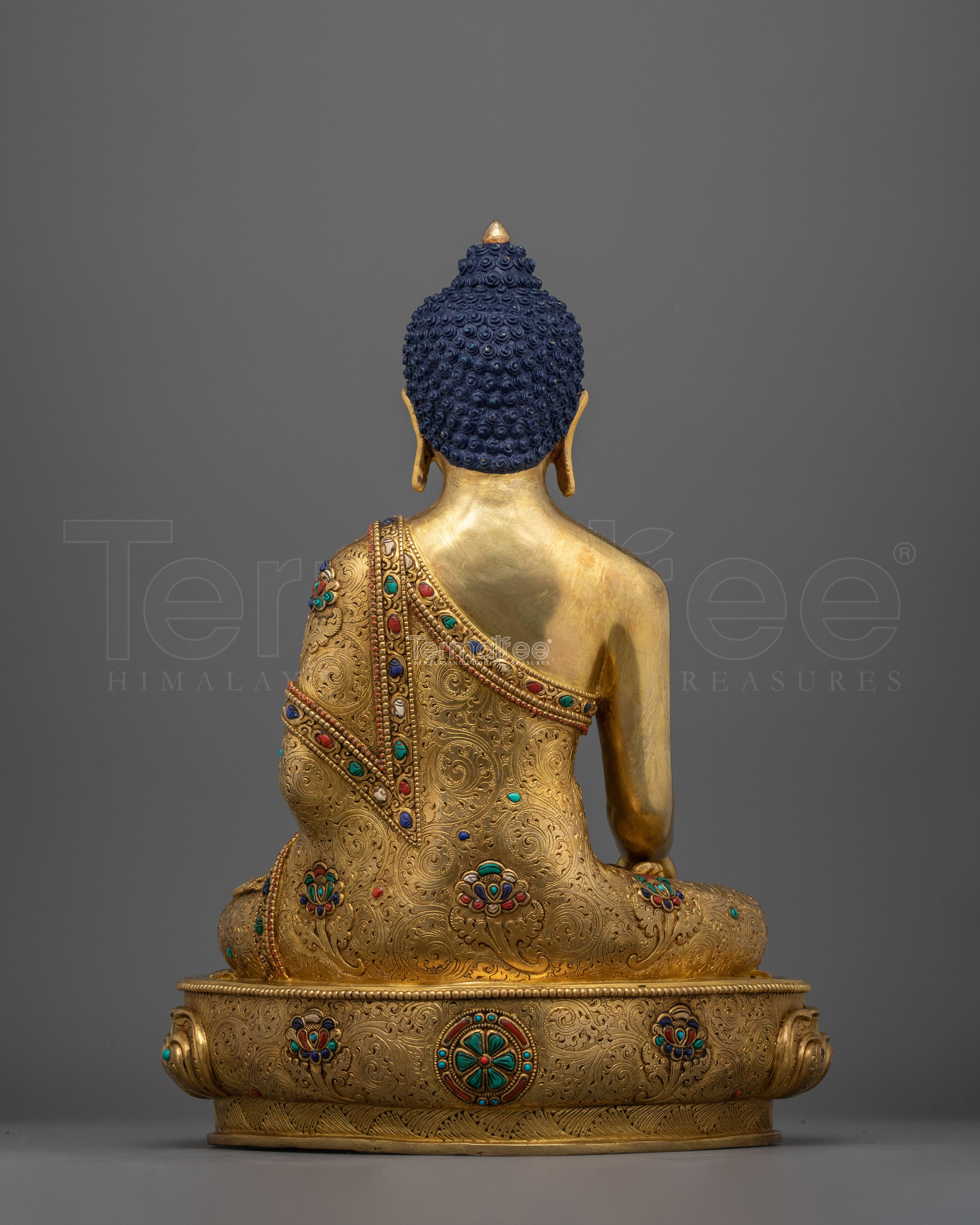 Shakyamuni Buddha Founder of Buddhism Sculpture | 24K Gold Gilded Sacred Figurine