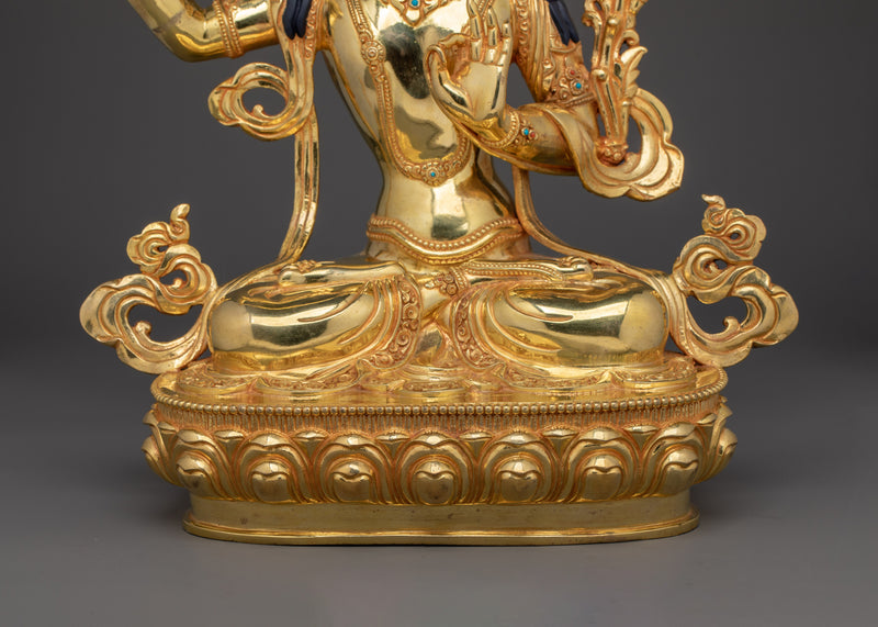 Tibetan Manjushri Figurine for Shrine | Guide to Knowledge and Spiritual Awakening
