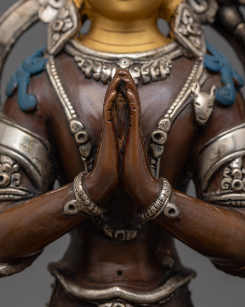 Compassionate Protector Avalokiteshvara Sculpture | Traditional Sculpture of Chenrezig