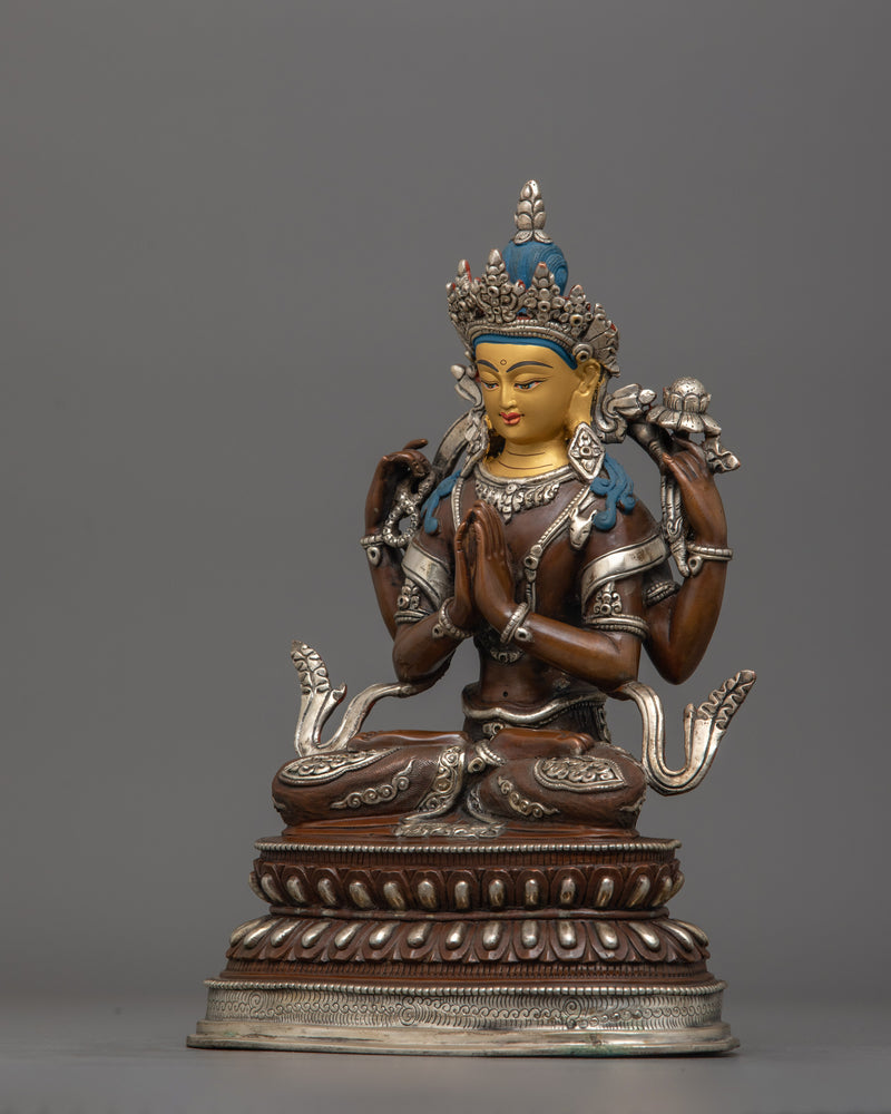 Compassionate Protector Avalokiteshvara Sculpture | Traditional Sculpture of Chenrezig