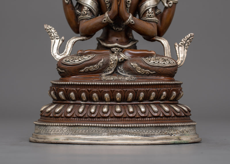 Compassionate Protector Avalokiteshvara Sculpture | Traditional Sculpture of Chenrezig