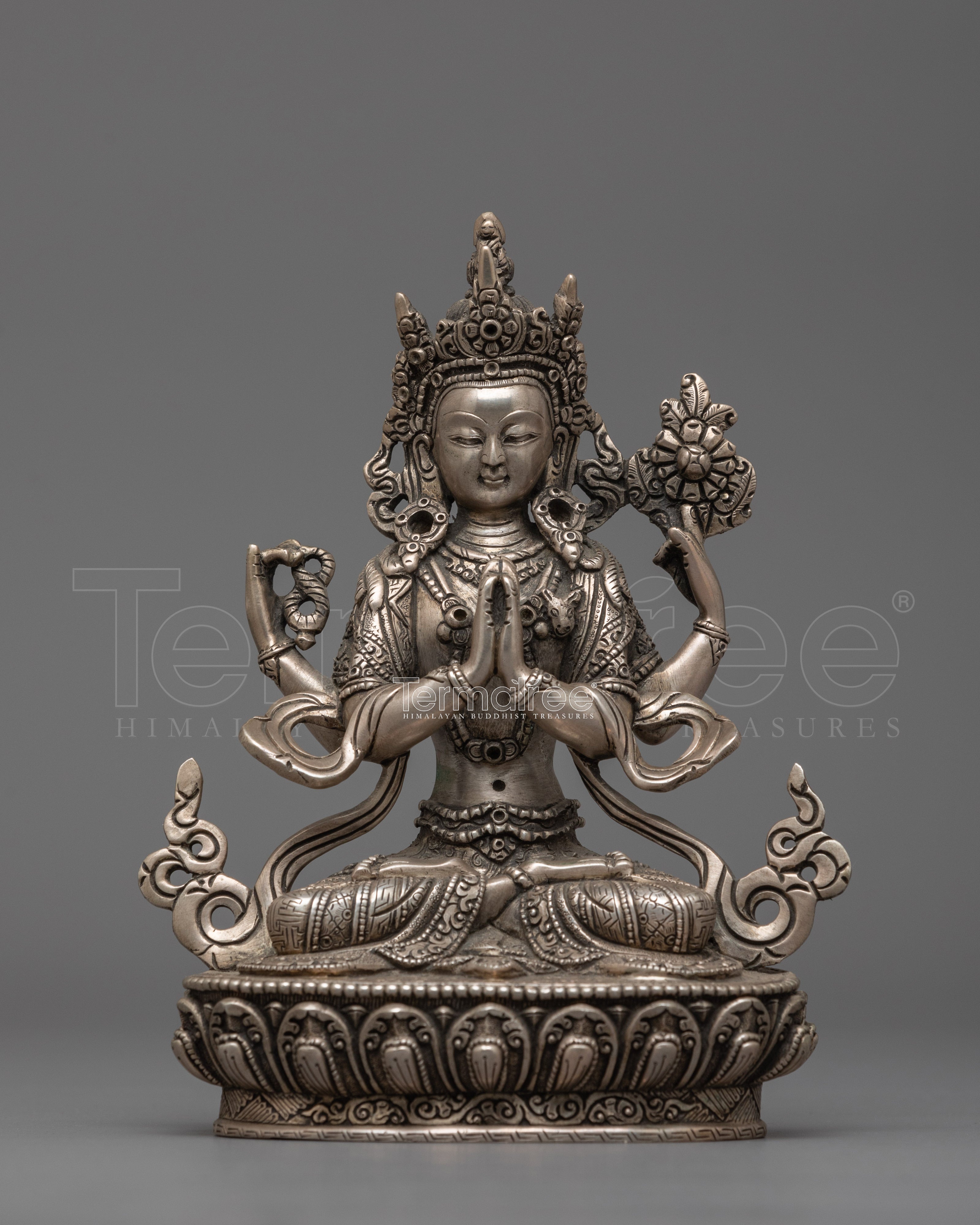Tibetan Art Chenrezig Meditation Figurine | Ideal for Shrine Decoration