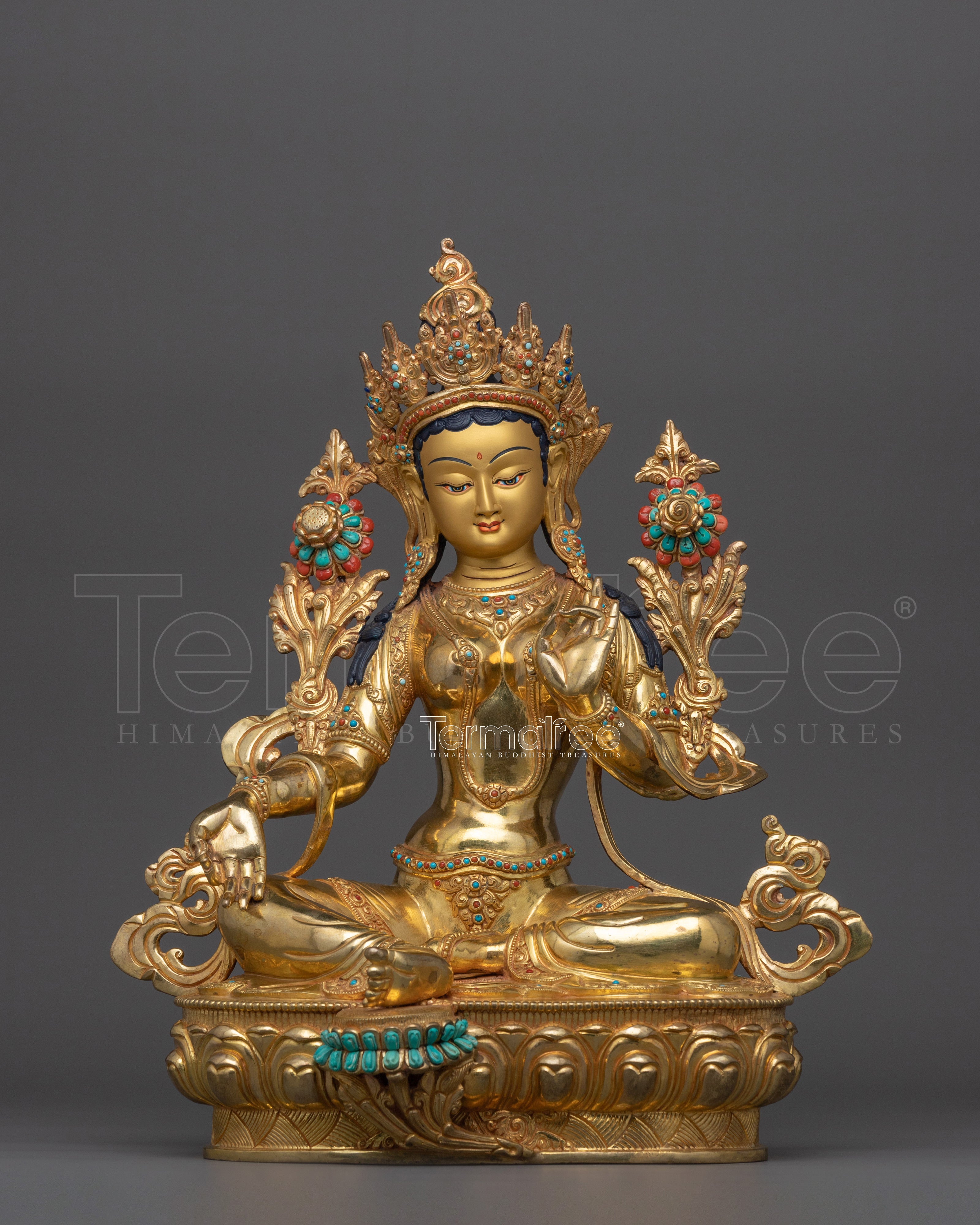 Himalayan Spiritual Green Tara Goddess of Swift Assistance Statue | Sacred Feminine Deity