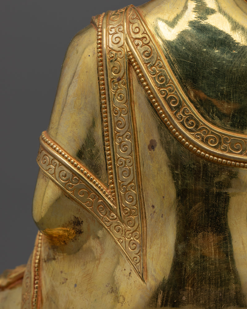 Shakyamuni Buddha Meditation Decor Statue | 24K Gold Gilded Buddhist Icon