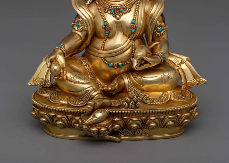 Dzambhala Buddhist Wealth and Fortune Deity Sculpture | Tibetan Buddhist Deity Art