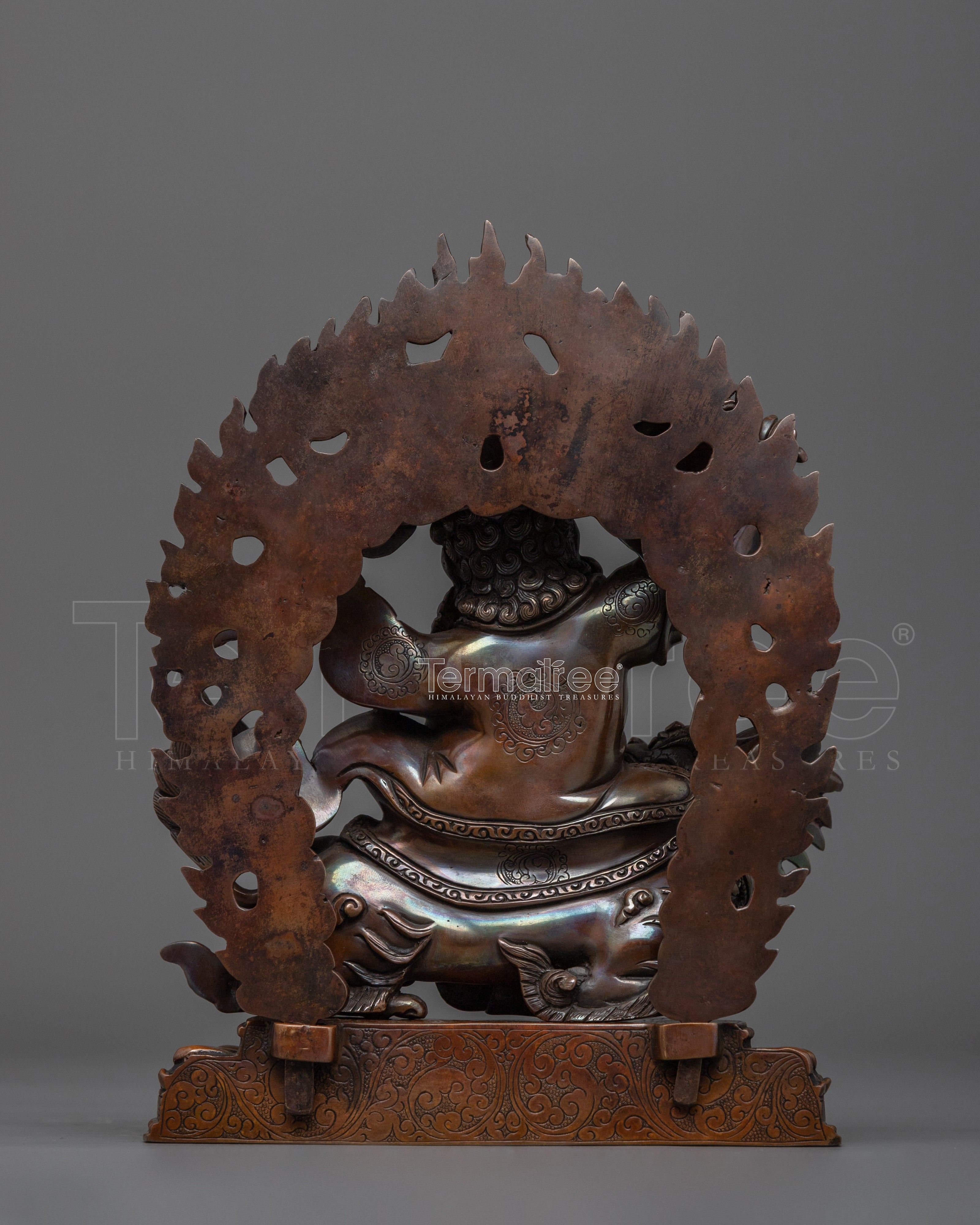 Wrathful Protector Dorje Legpa Sacred Figurine | Oxidized Copper Himalayan Craft