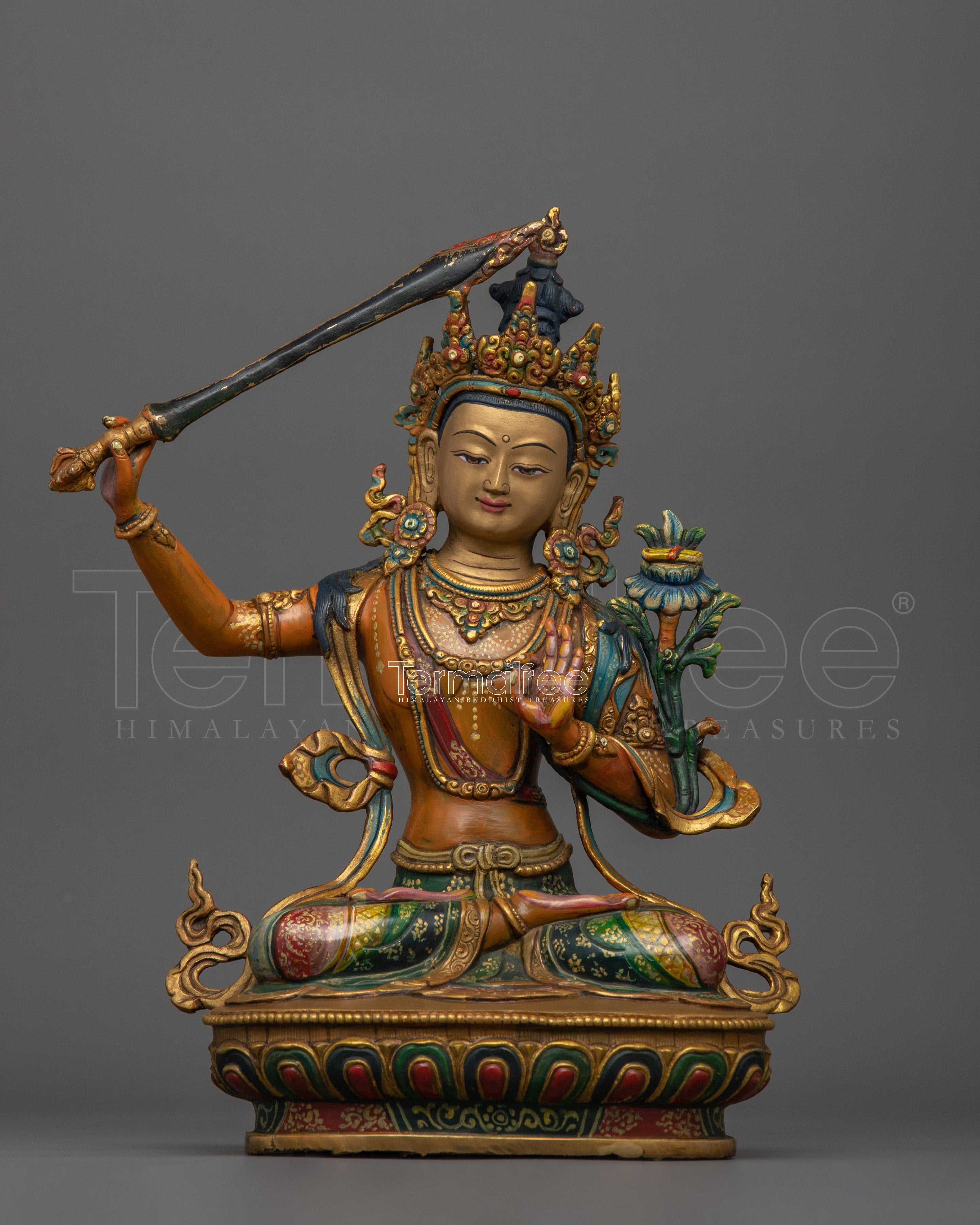 Spiritual Guardian of Knowledge Manjushri Statue | Bodhisattva of Wisdom