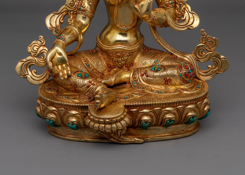 Green Tara Sculpture of Female Buddha | Sacred Symbol of Compassion and  Protection