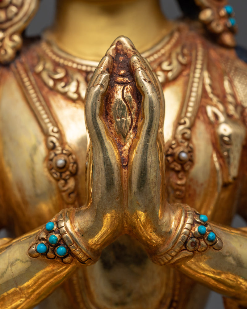 Chenrezig with The Unwavering Eye of Compassion Sculpture | Embodiment of Mercy