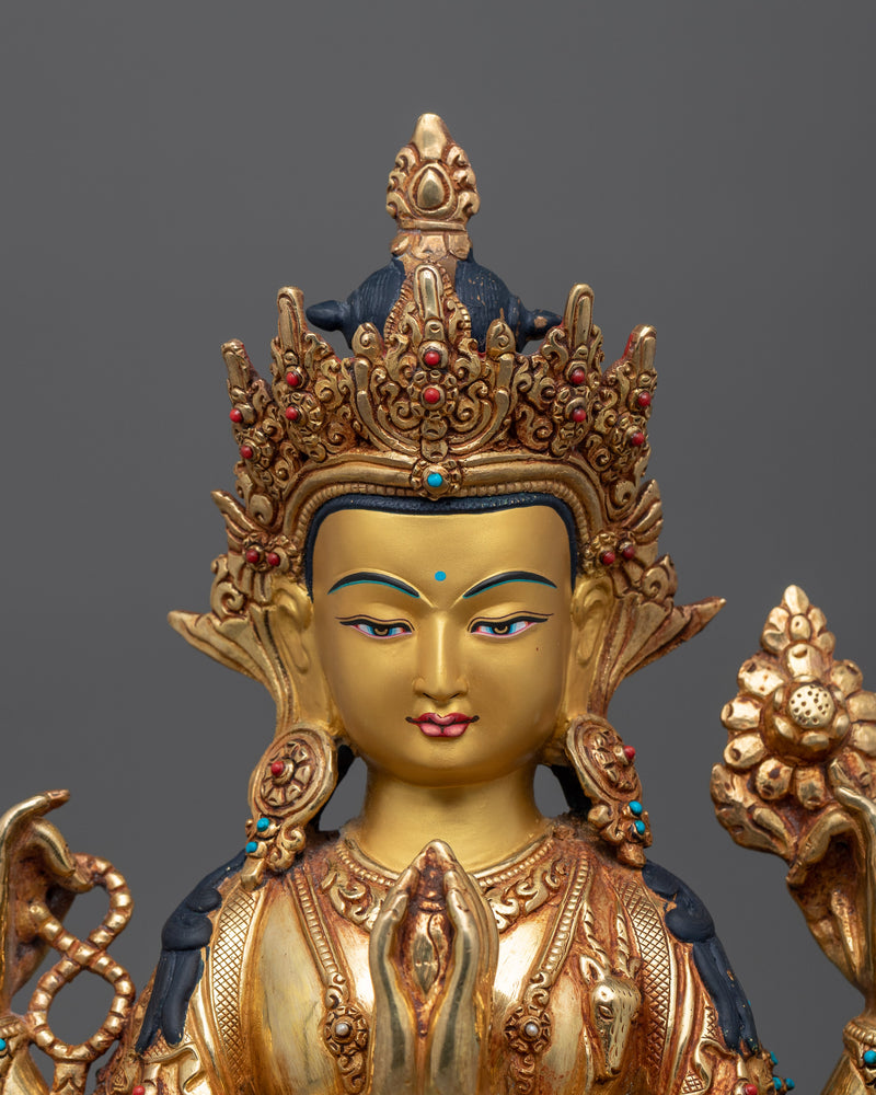 Chenrezig with The Unwavering Eye of Compassion Sculpture | Embodiment of Mercy