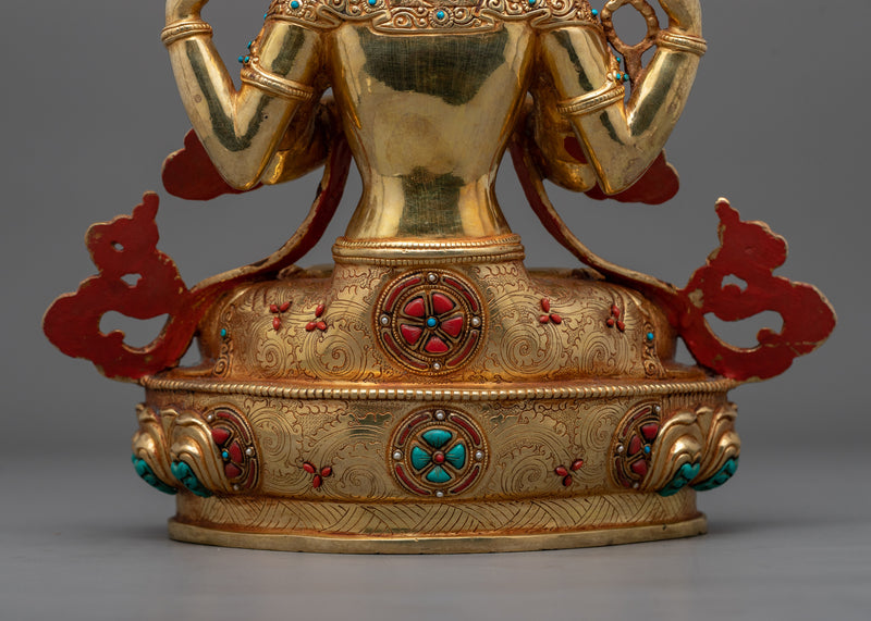 Chenrezig with The Unwavering Eye of Compassion Sculpture | Embodiment of Mercy