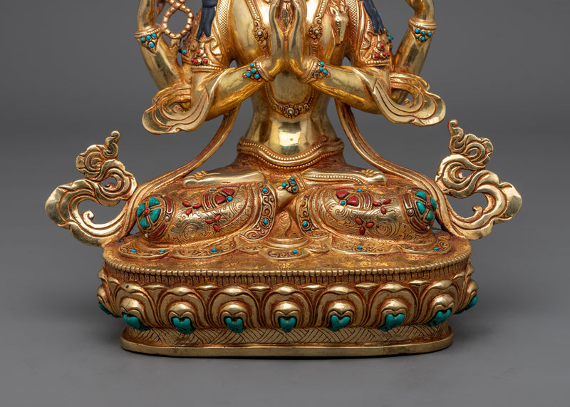 Chenrezig with The Unwavering Eye of Compassion Sculpture | Embodiment of Mercy