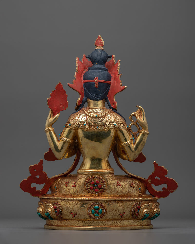 Chenrezig with The Unwavering Eye of Compassion Sculpture | Embodiment of Mercy