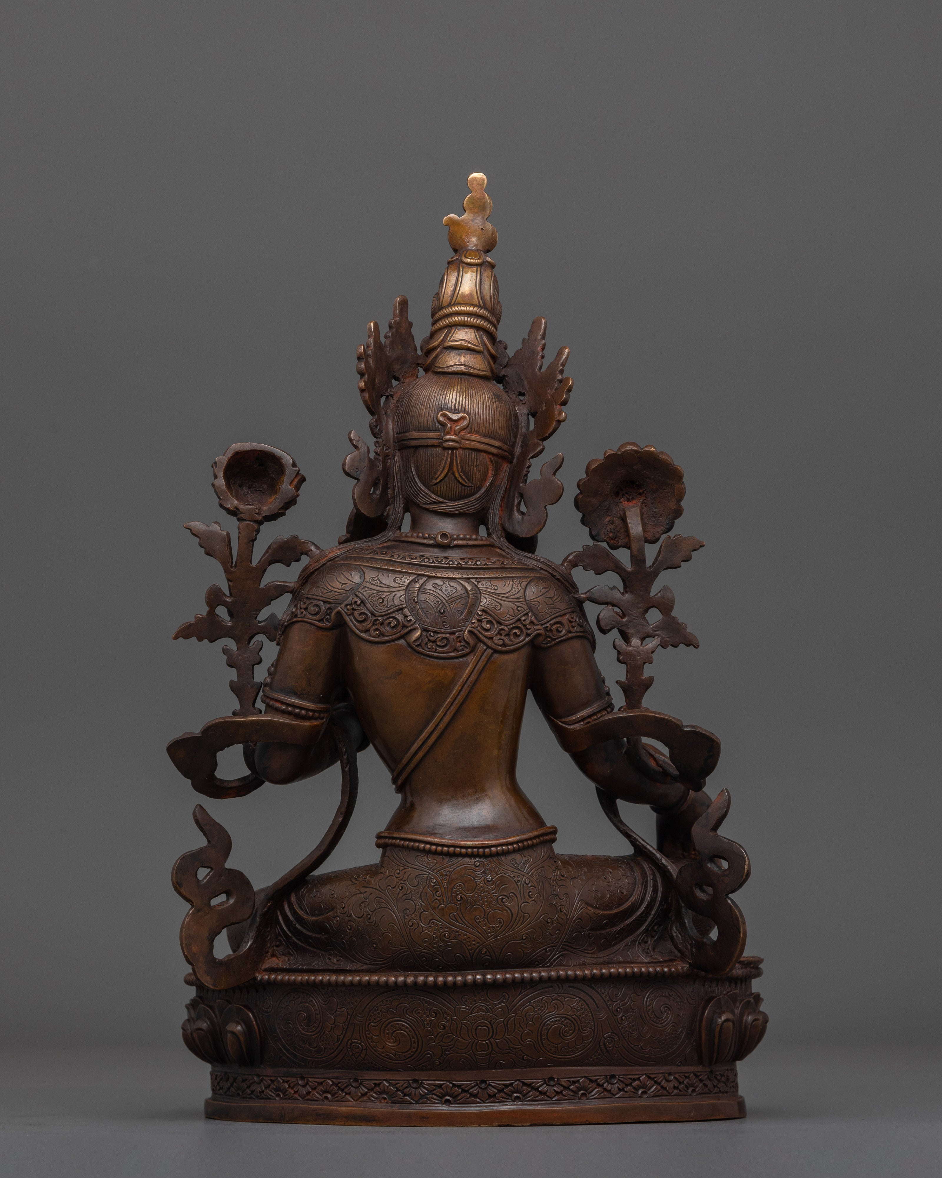 Green Tara Buddhist Saviouress Sculpture | Symbol of Compassion and Enlightenment