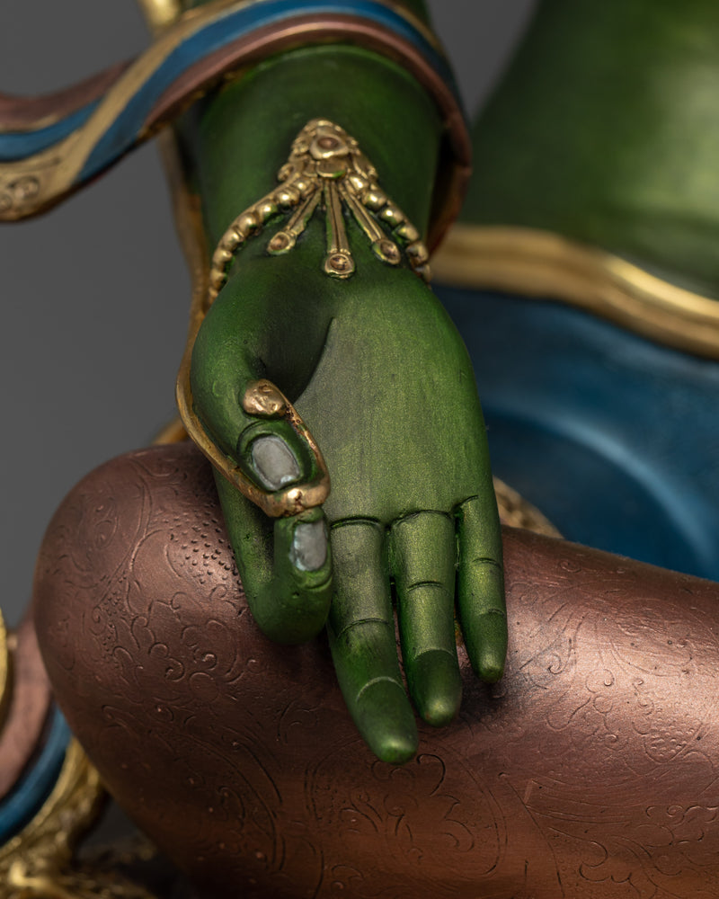 Healing Buddhist Deity Green Tara Figurine | The Compassionate Protector