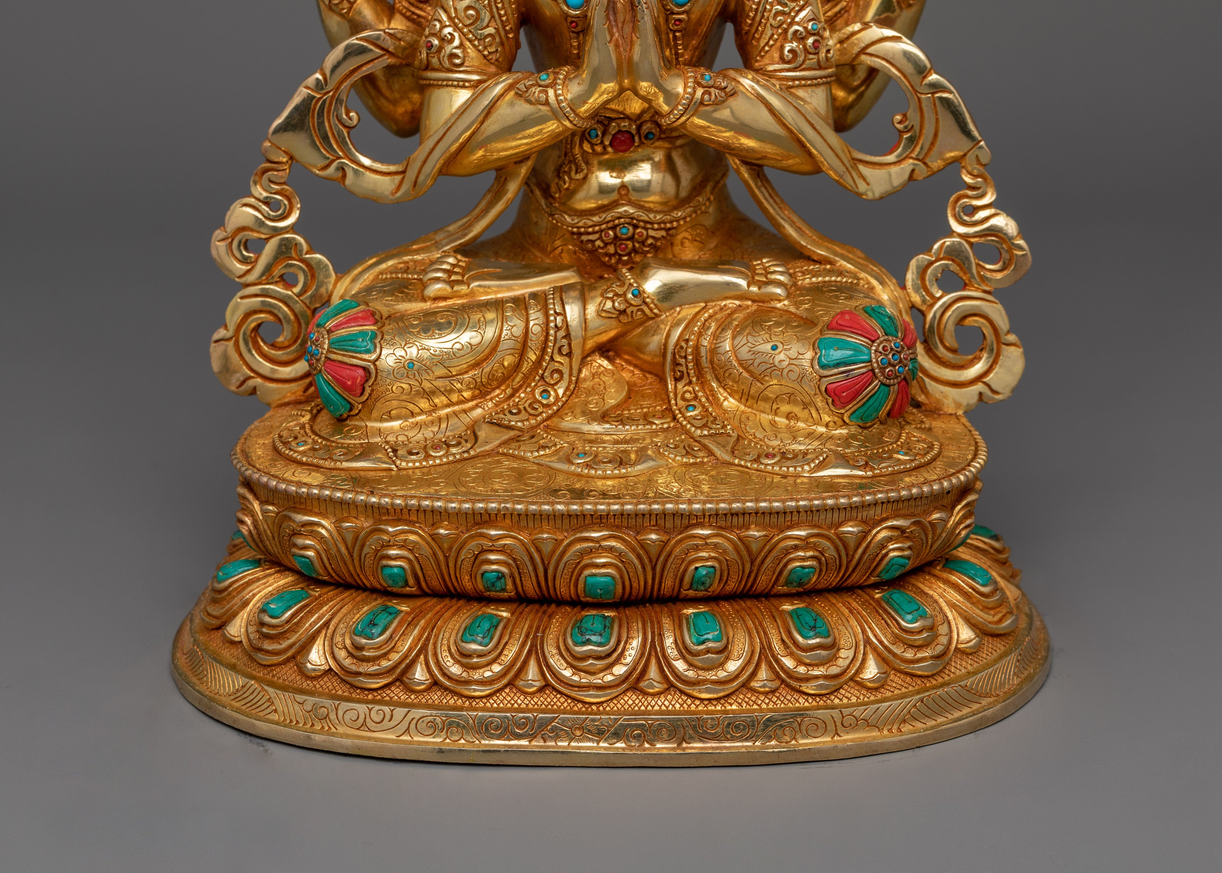 Bodhisattva Compassionate Deity Chenresig Figurine | Symbol of Mercy and Benevolence