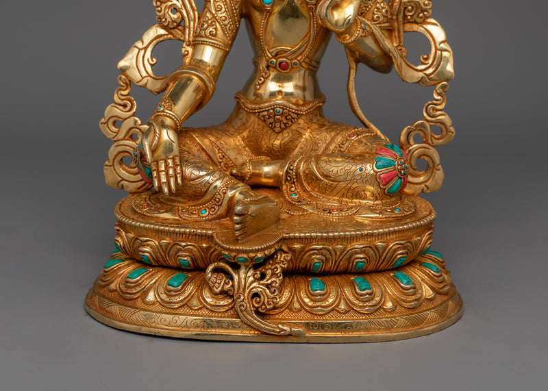 Buddhist Goddess Green Tara Sculpture | Mother of Liberation