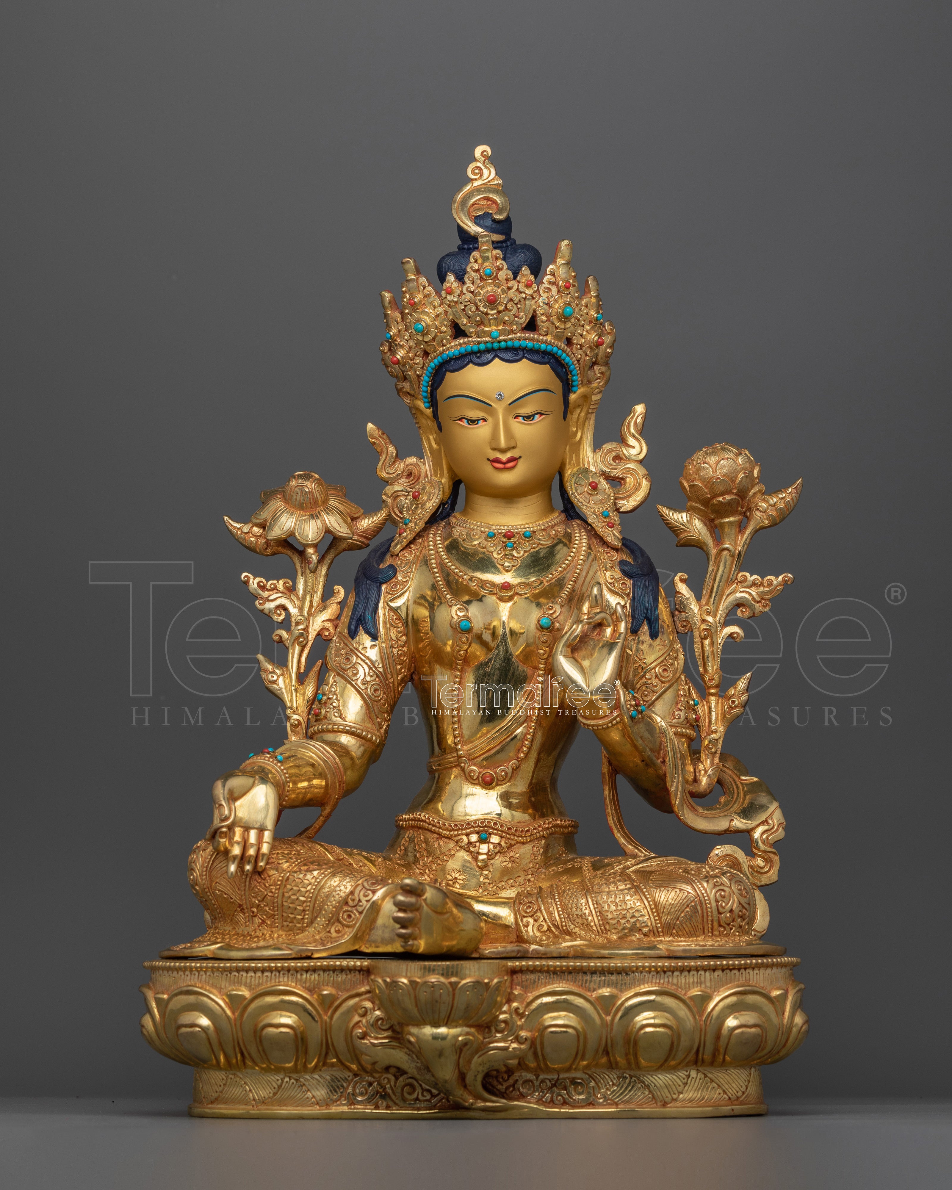 Green Tara the Swift Savior Sculpture | Spiritual Decor for Meditation and Buddhist Shrine