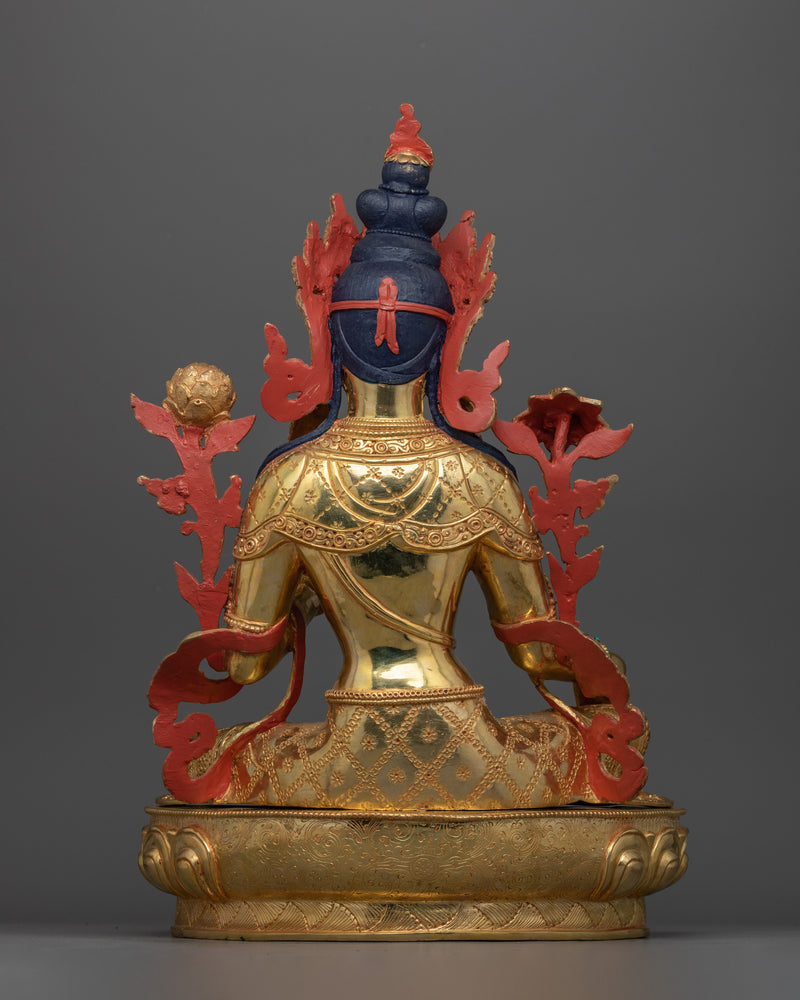 Green Tara the Swift Savior Sculpture | Spiritual Decor for Meditation and Buddhist Shrine