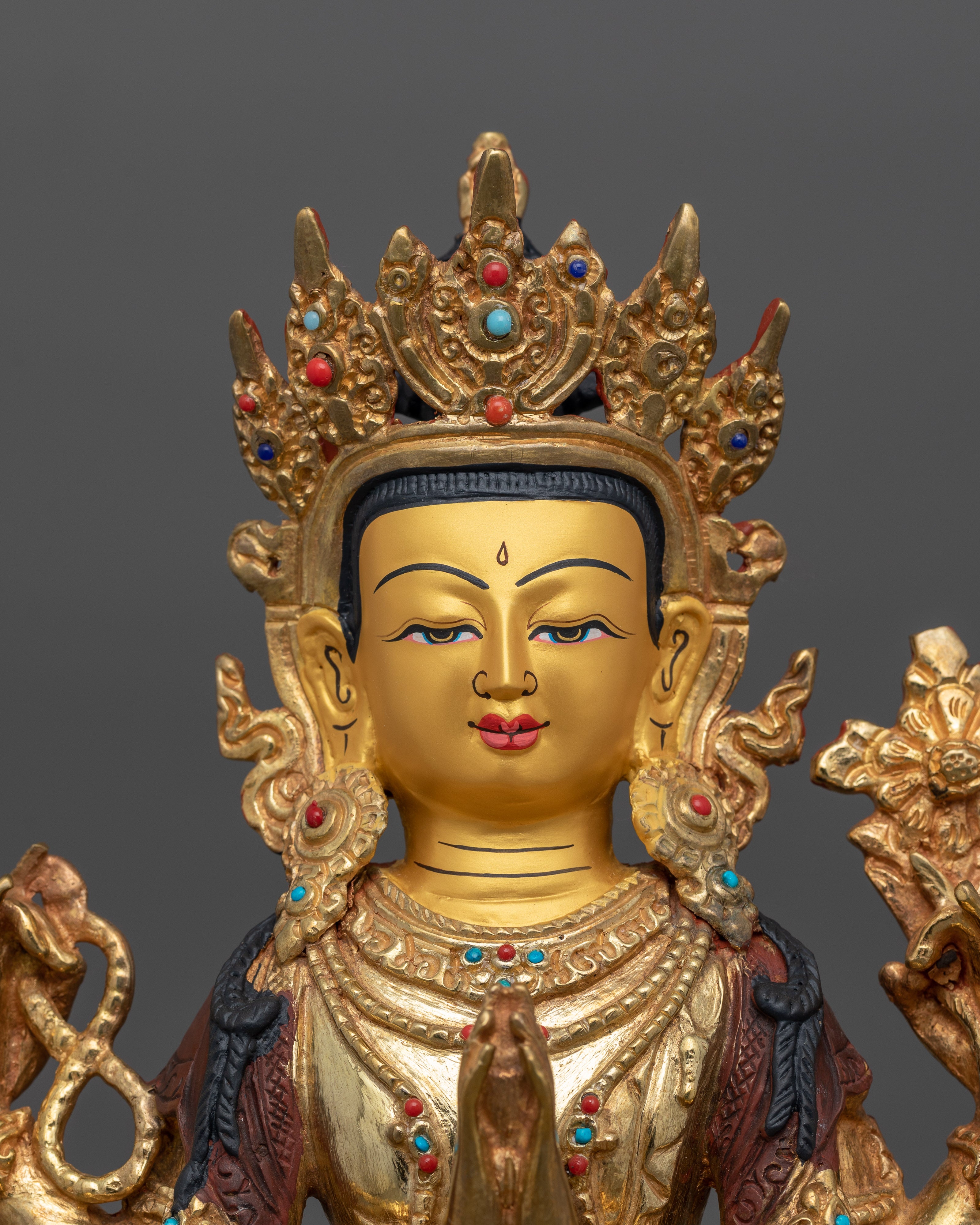 Tibetan Chenrezig Compassion Buddha Sculpture | Compassion and Mercy Buddhism Deity Idol