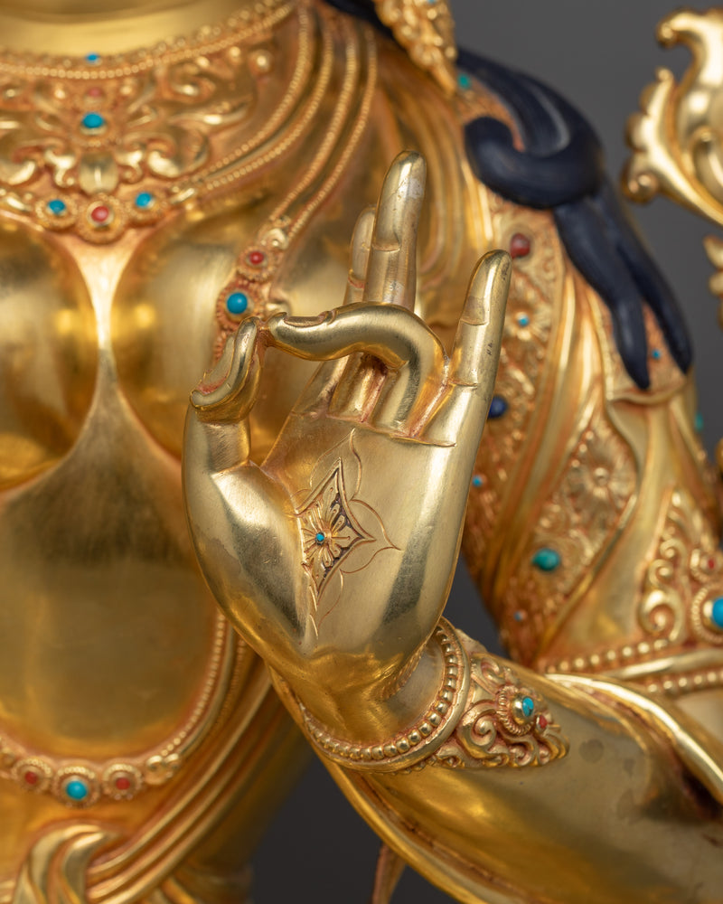 Divine Feminine Goddess Green Tara Sculpture | Enlightened Saviouress Deity