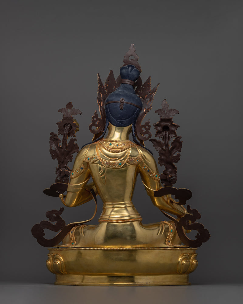 Divine Feminine Goddess Green Tara Sculpture | Enlightened Saviouress Deity