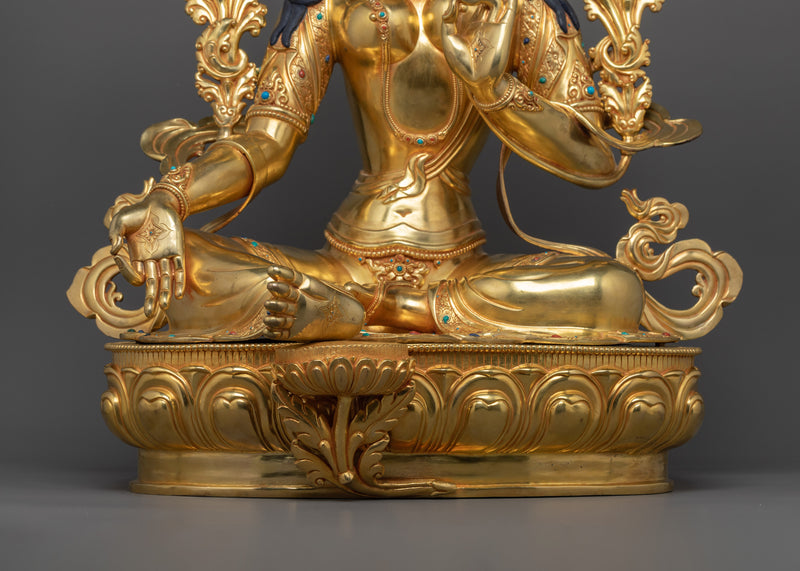 Divine Feminine Goddess Green Tara Sculpture | Enlightened Saviouress Deity