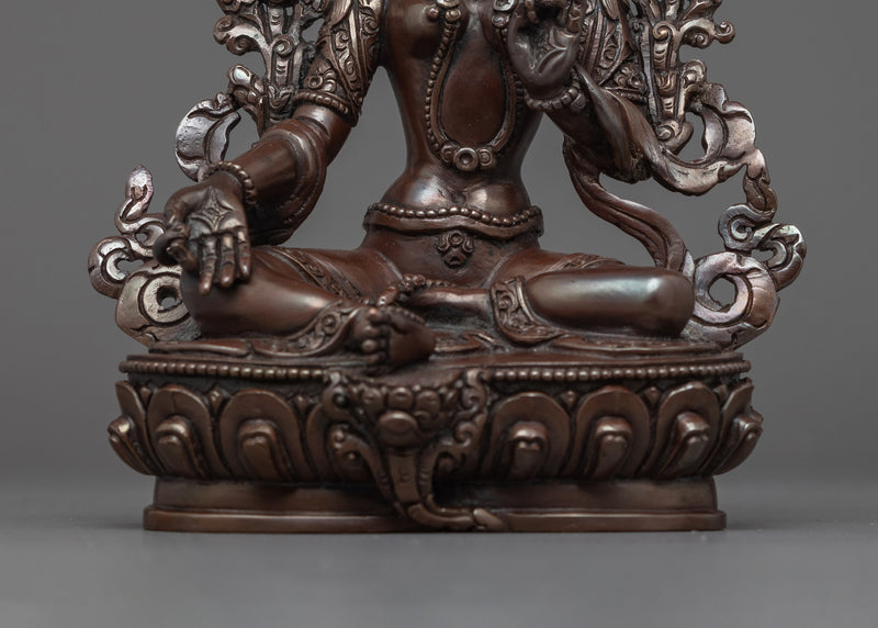 Arya Green Tara Buddhist Female Deity Sculpture | Divine Feminine Energy and Compassion