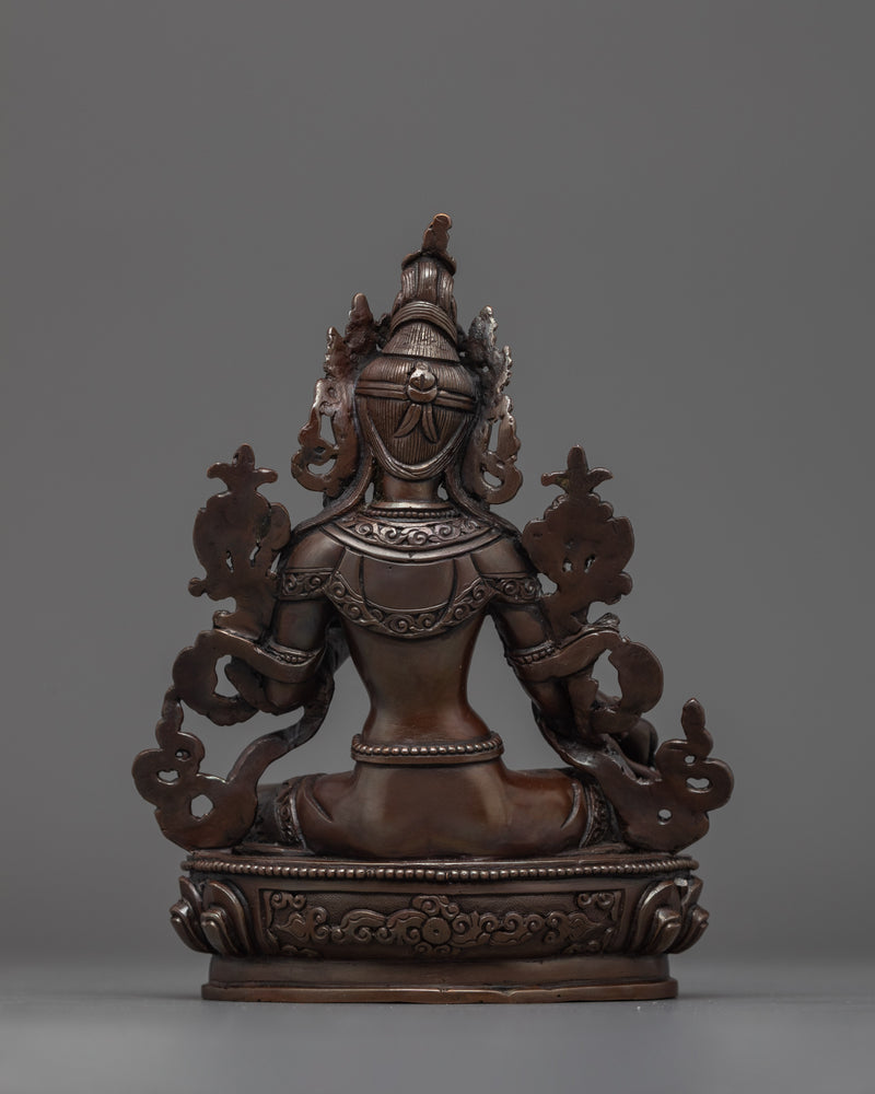 Arya Green Tara Buddhist Female Deity Sculpture | Divine Feminine Energy and Compassion