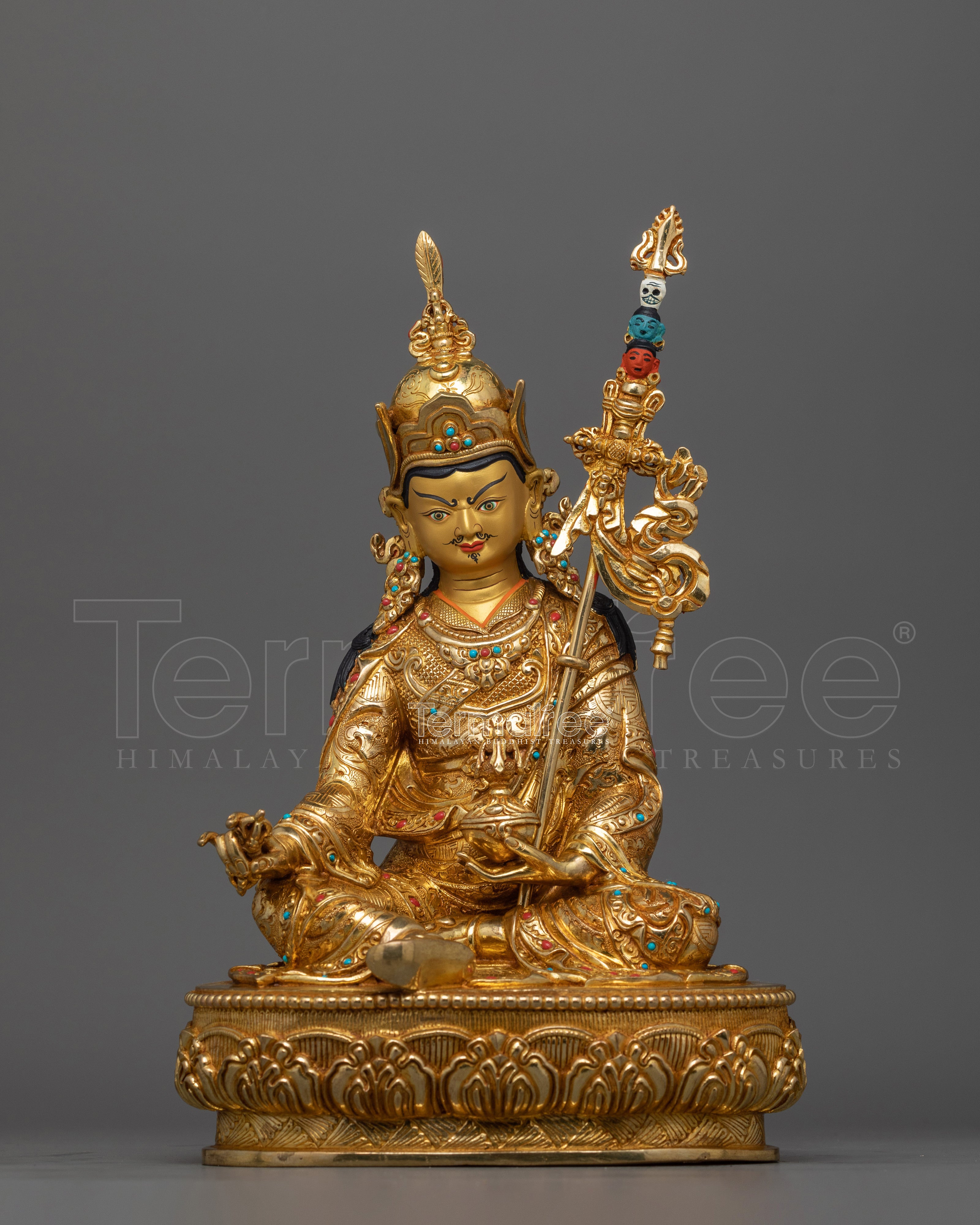 Guru Rinpoche Tibetan Tantric Master Sculpture | Symbol of Spiritual Power and Protection