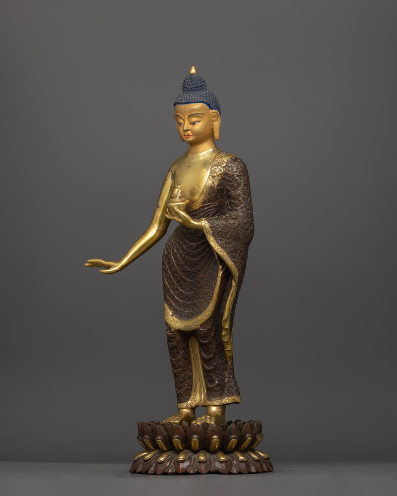Antique Religious Shakyamuni Buddha for Shrine | Masterpiece of Enlightenment