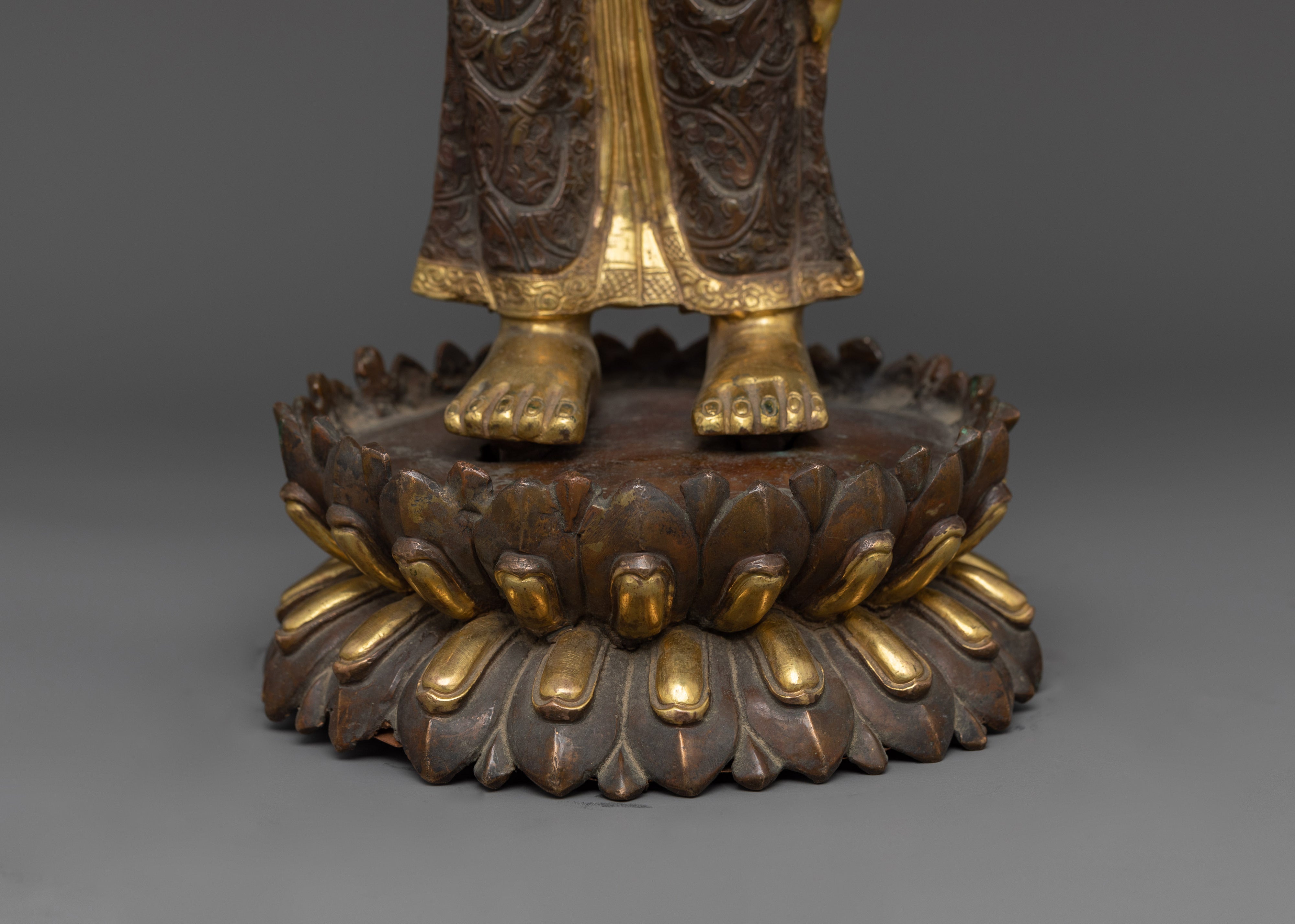 Three Buddha Set Antique Sculpture | Timeless Spiritual Masterpiece