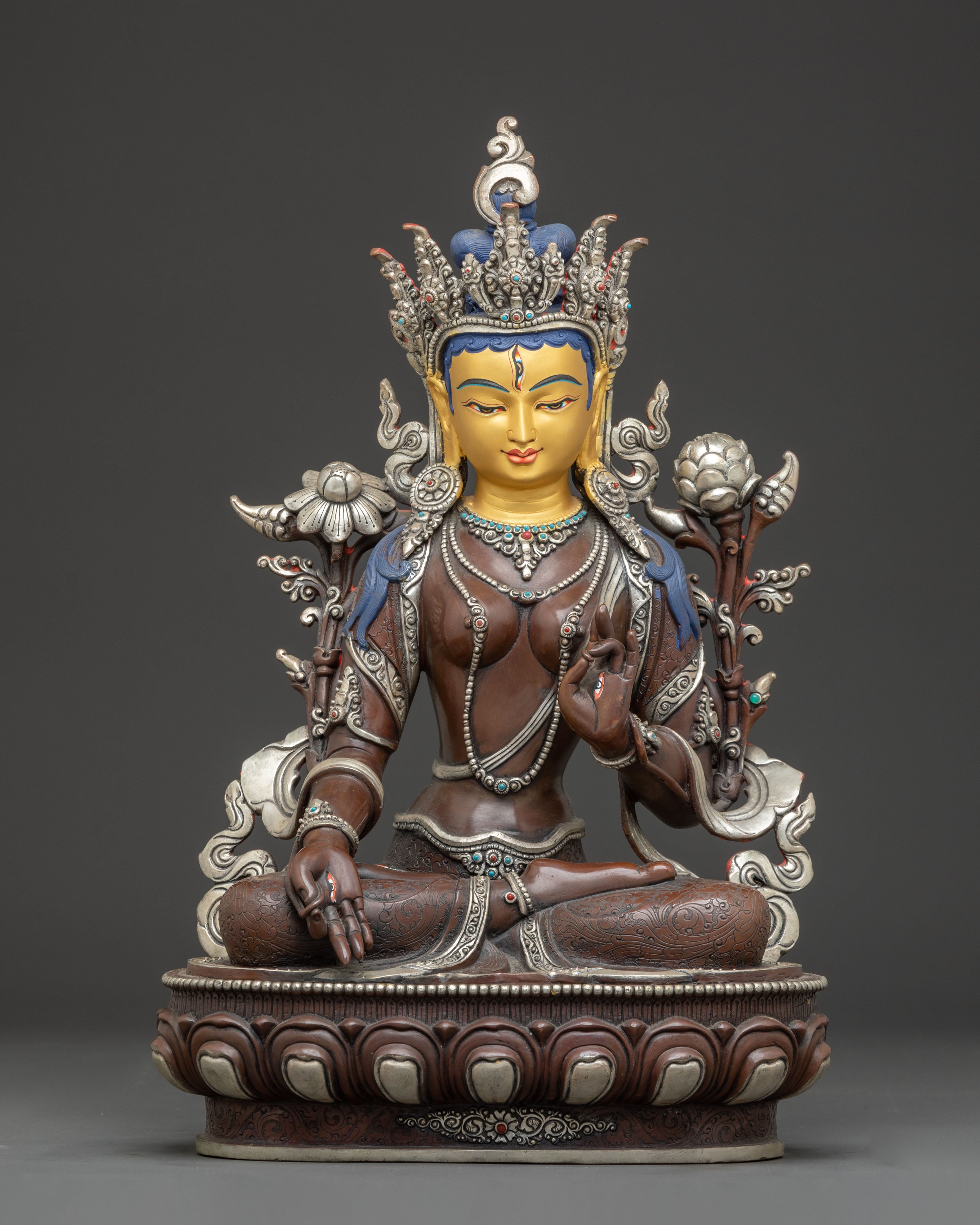 Statue of White Tara Healing Buddhist Goddess 