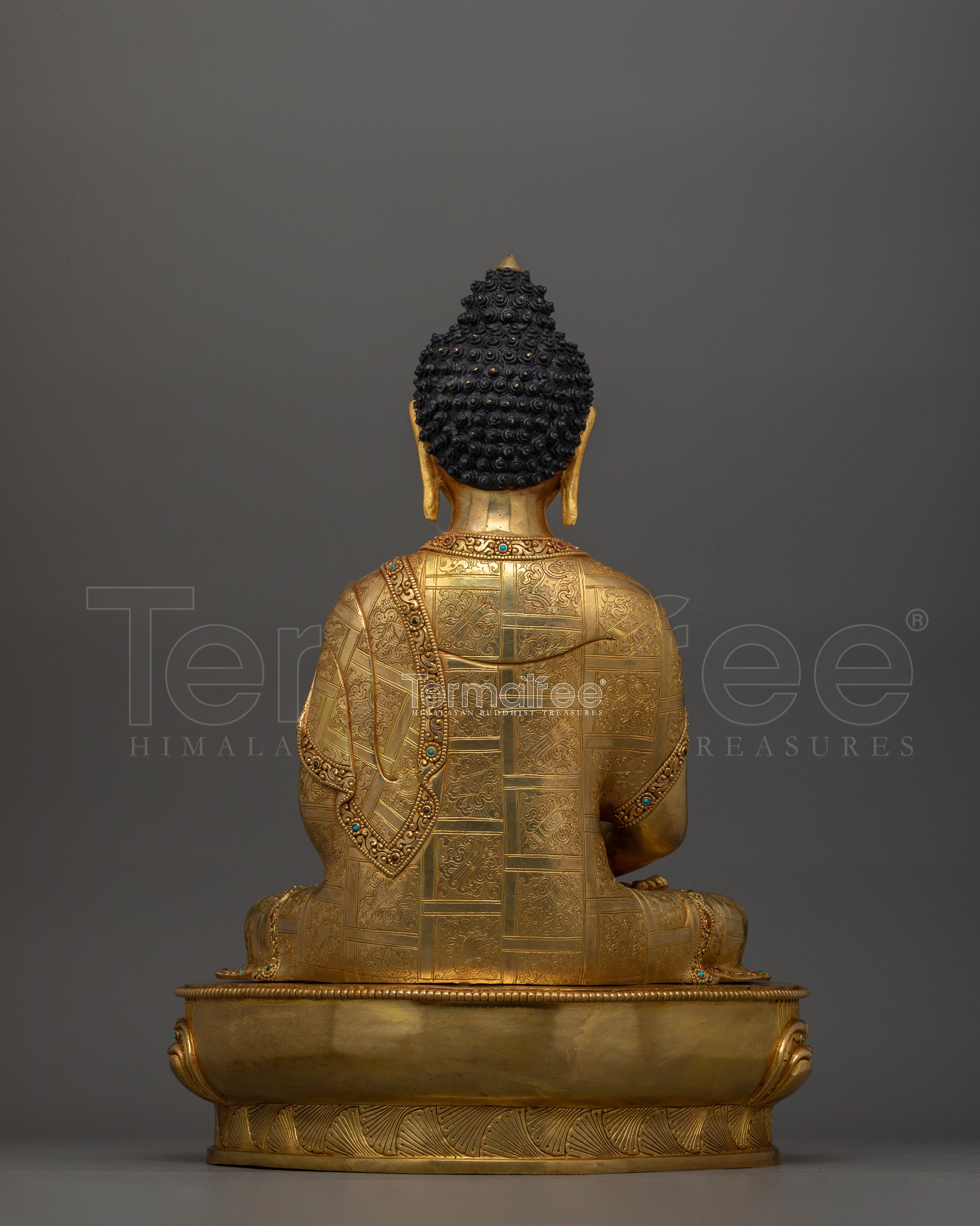 24K Gold Gilded Bodhisattva Amitabha Buddha Statue | Spiritual Peaceful Home Decor