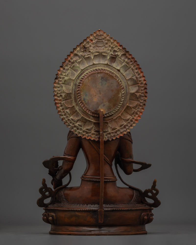 Oxidized Copper Kshitigarbha Saviour Bodhisattva Sculpture | Spiritual Guidance Decor