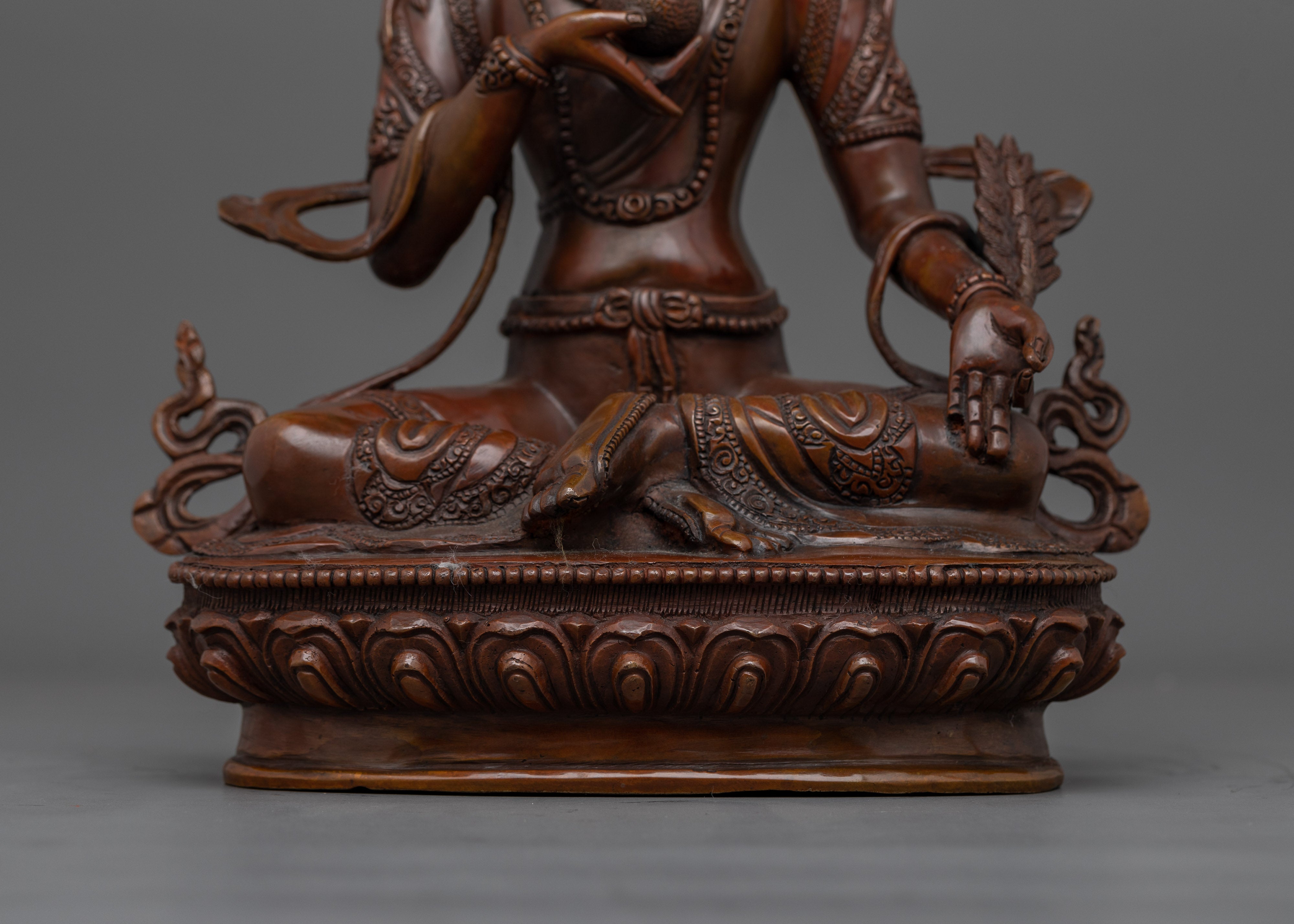 Oxidized Copper Kshitigarbha Saviour Bodhisattva Sculpture | Spiritual Guidance Decor