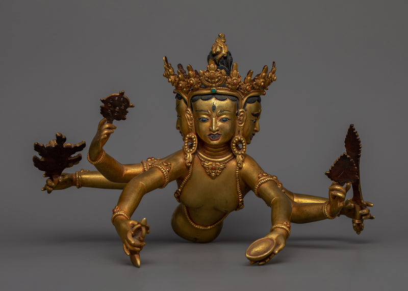 Gold Gilded Guhyasamaja 13 Inch Statue | The Mystery of Tathāgatahood Buddhahood