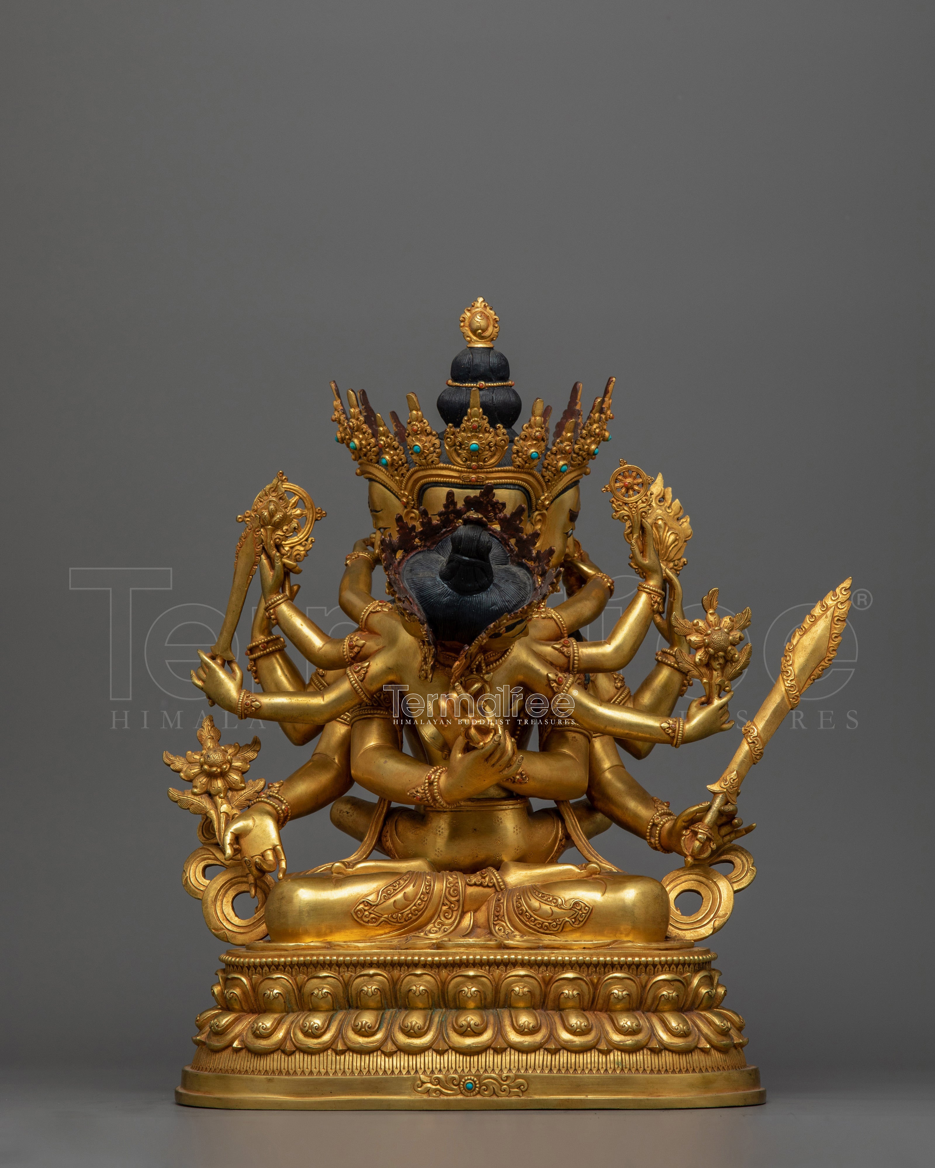 Gold Gilded Guhyasamaja 13 Inch Statue | The Mystery of Tathāgatahood Buddhahood