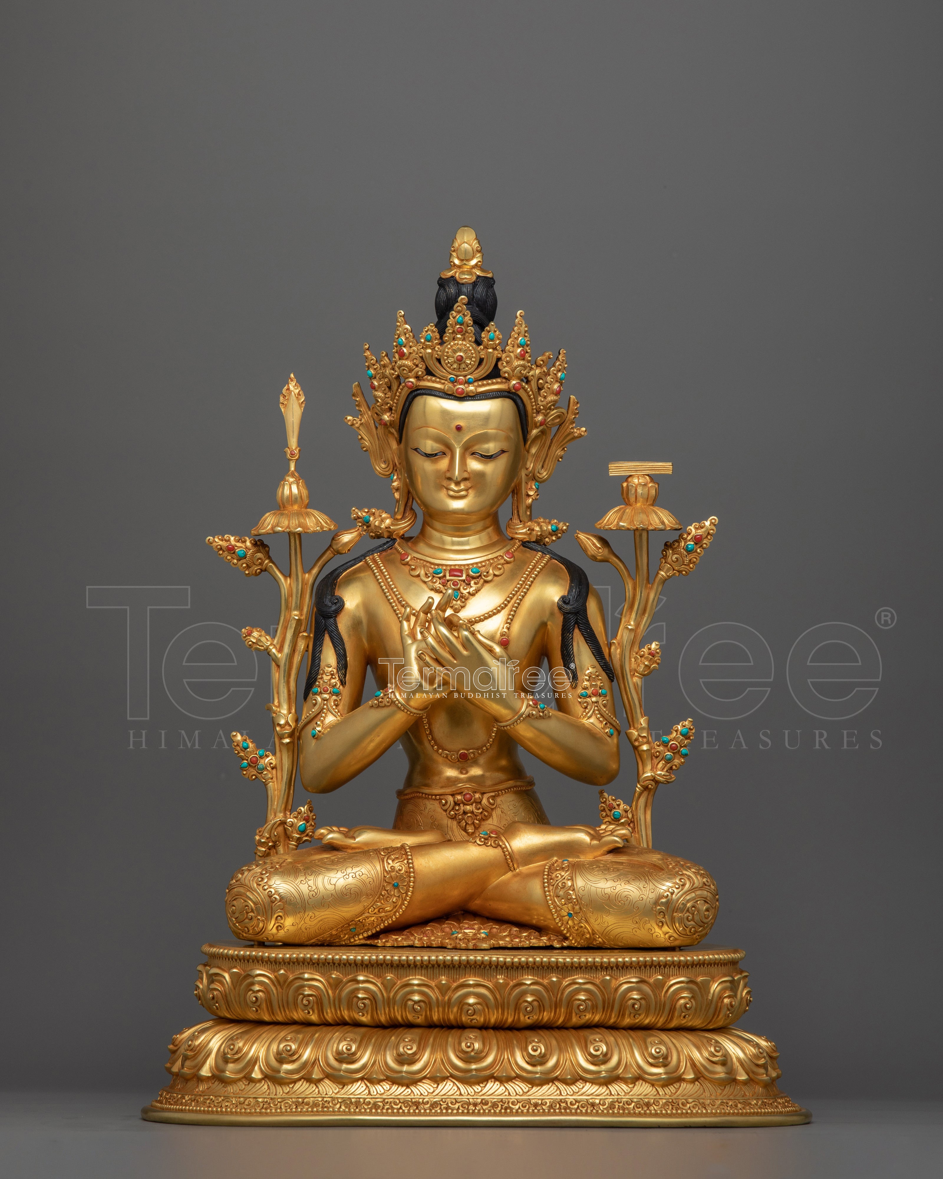 Manjushri Wisdom Deity of Buddhism for Altar | Handmade Statue from Nepal