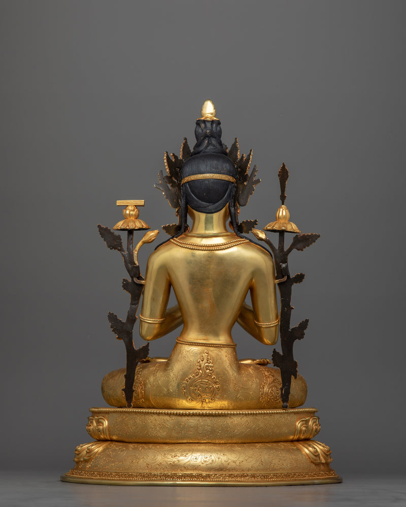 Manjushri Wisdom Deity of Buddhism for Altar | Handmade Statue from Nepal