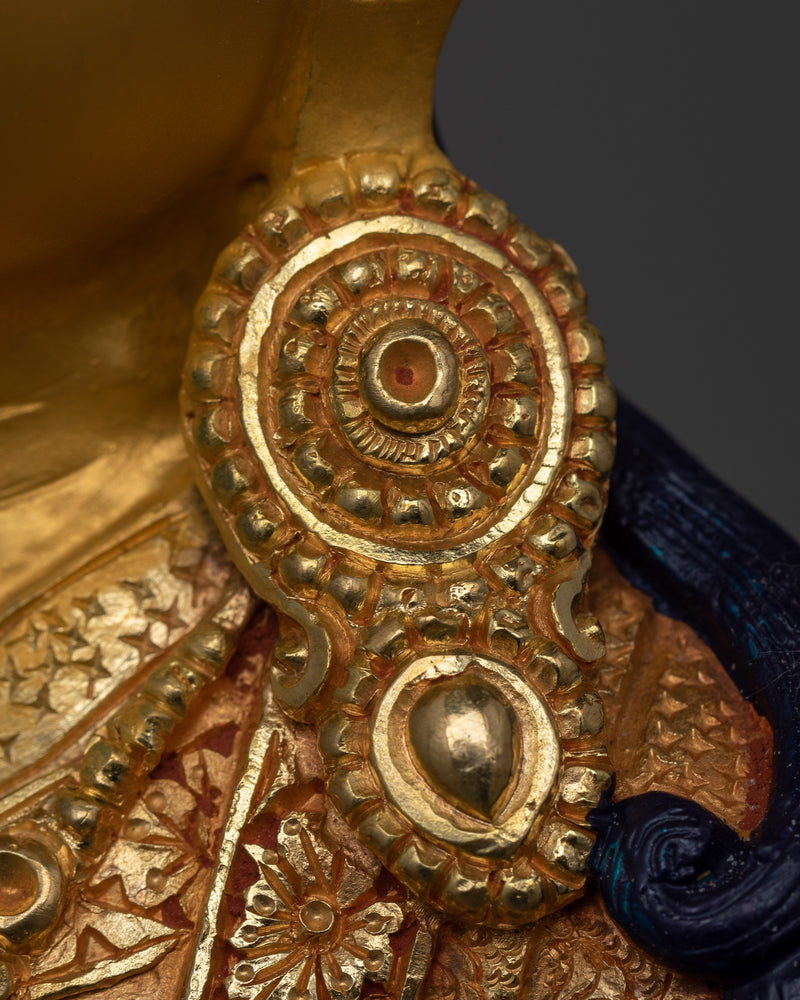 24K Gold Spiritual Figure Guru Norla Statue | Invoking Prosperity and Wealth