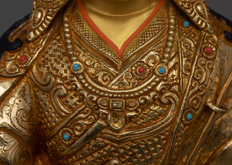 Tibetan Guru Rinpoche Lotus Born Tantric Master Statue  | Symbol of Spiritual Awakening