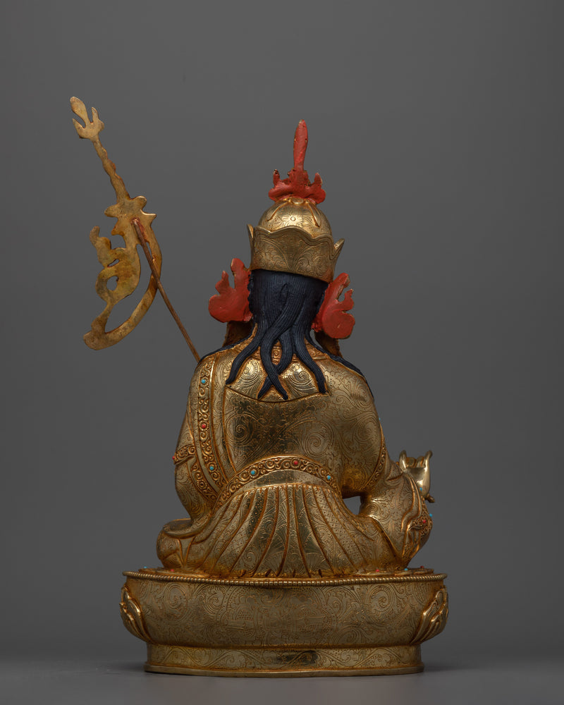Tibetan Guru Rinpoche Lotus Born Tantric Master Statue  | Symbol of Spiritual Awakening