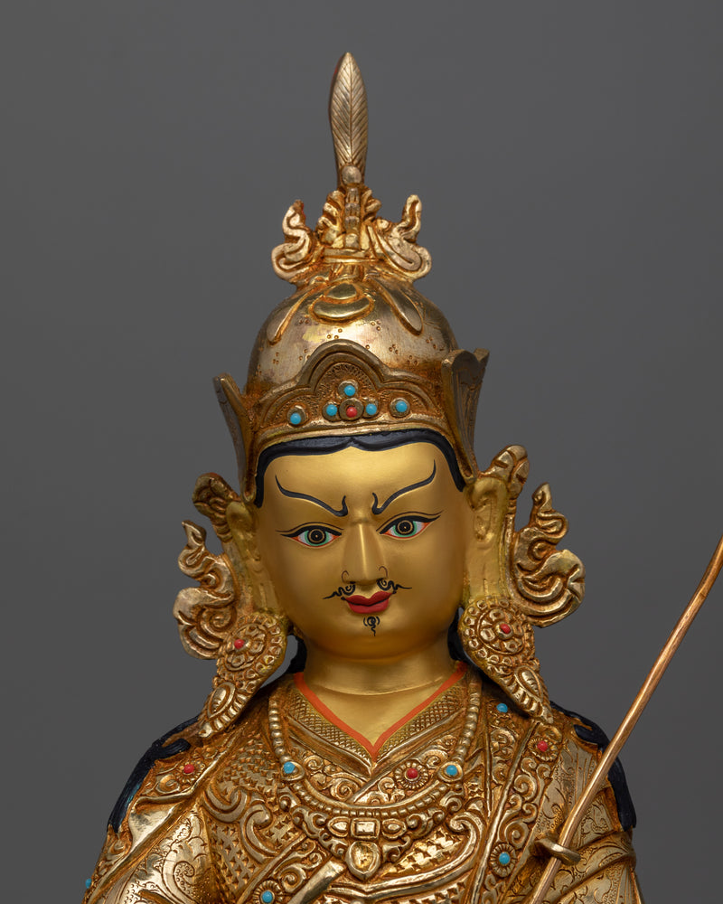 Tibetan Guru Rinpoche Lotus Born Tantric Master Statue  | Symbol of Spiritual Awakening