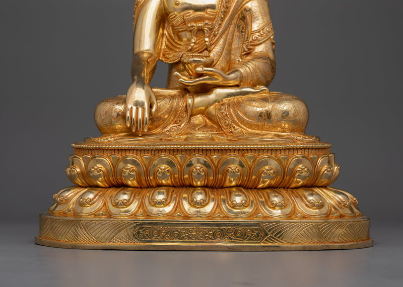 Tibetan Buddha Shakyamuni Gold Statue | Founder of Buddhism "The Enlightened Being"