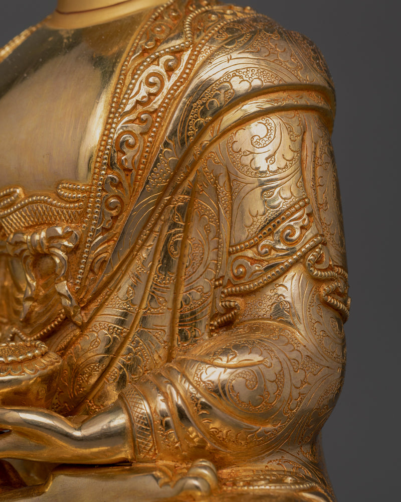 Tibetan Buddha Shakyamuni Gold Statue | Founder of Buddhism "The Enlightened Being"